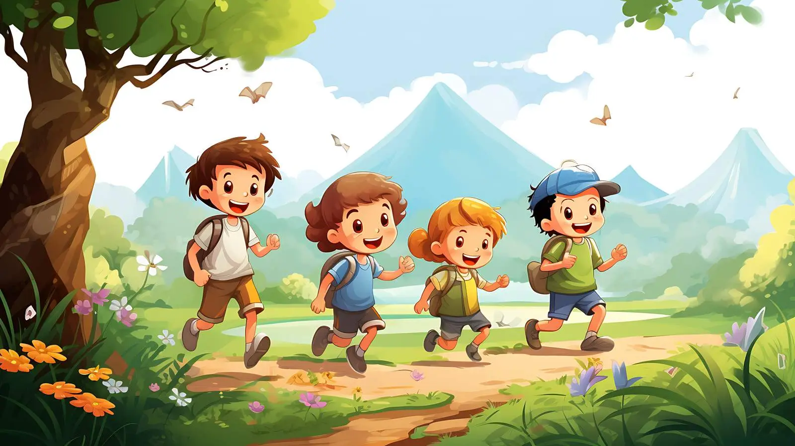 Children Enjoying Nature Play — free download from Dotvec