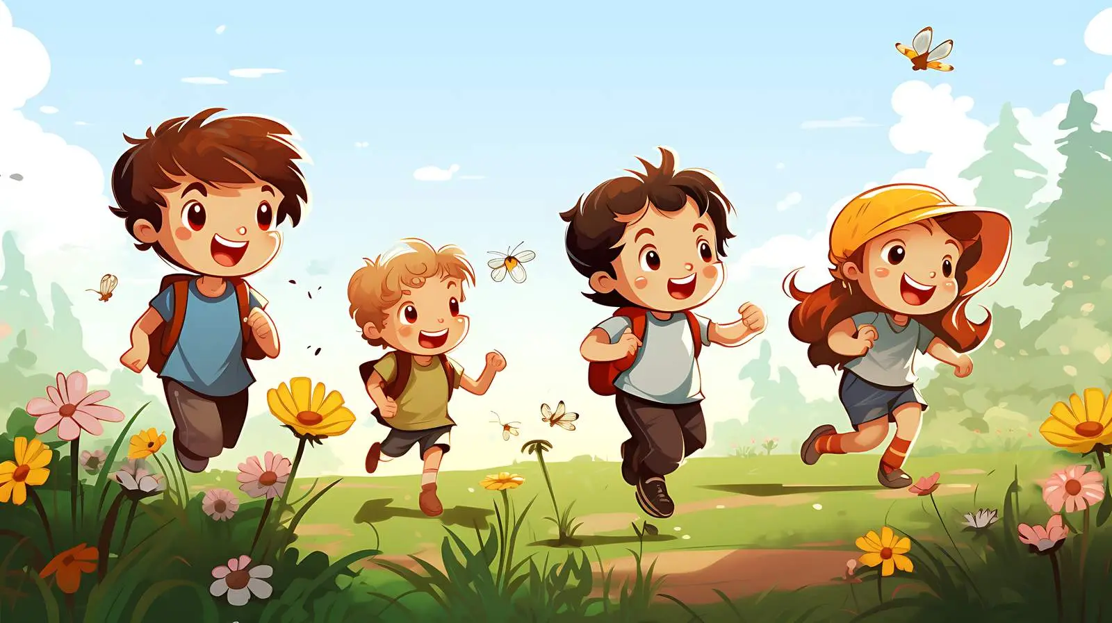 Joyful Kids Playing Outdoors — free download from Dotvec