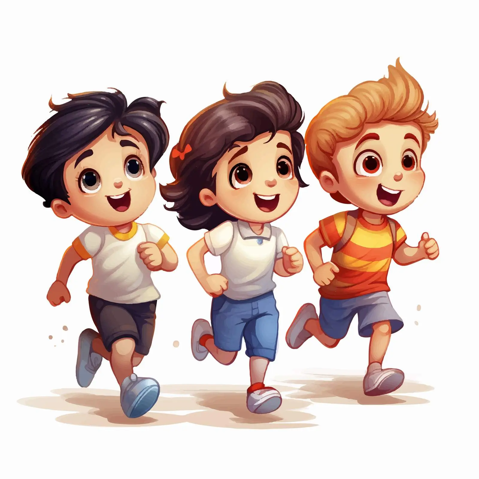 Kids Running on White Background Vector Illustration — free download from Dotvec