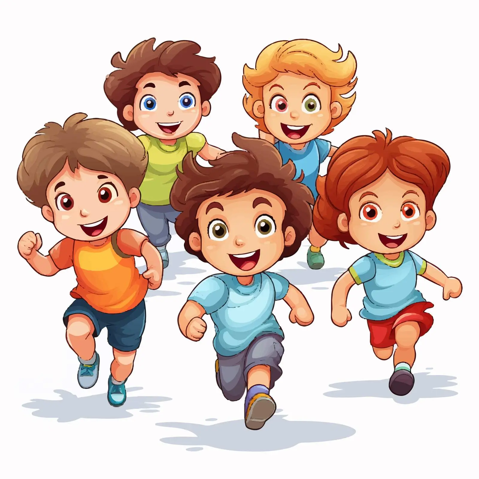 Kids Running Illustration on White Background — free download from Dotvec