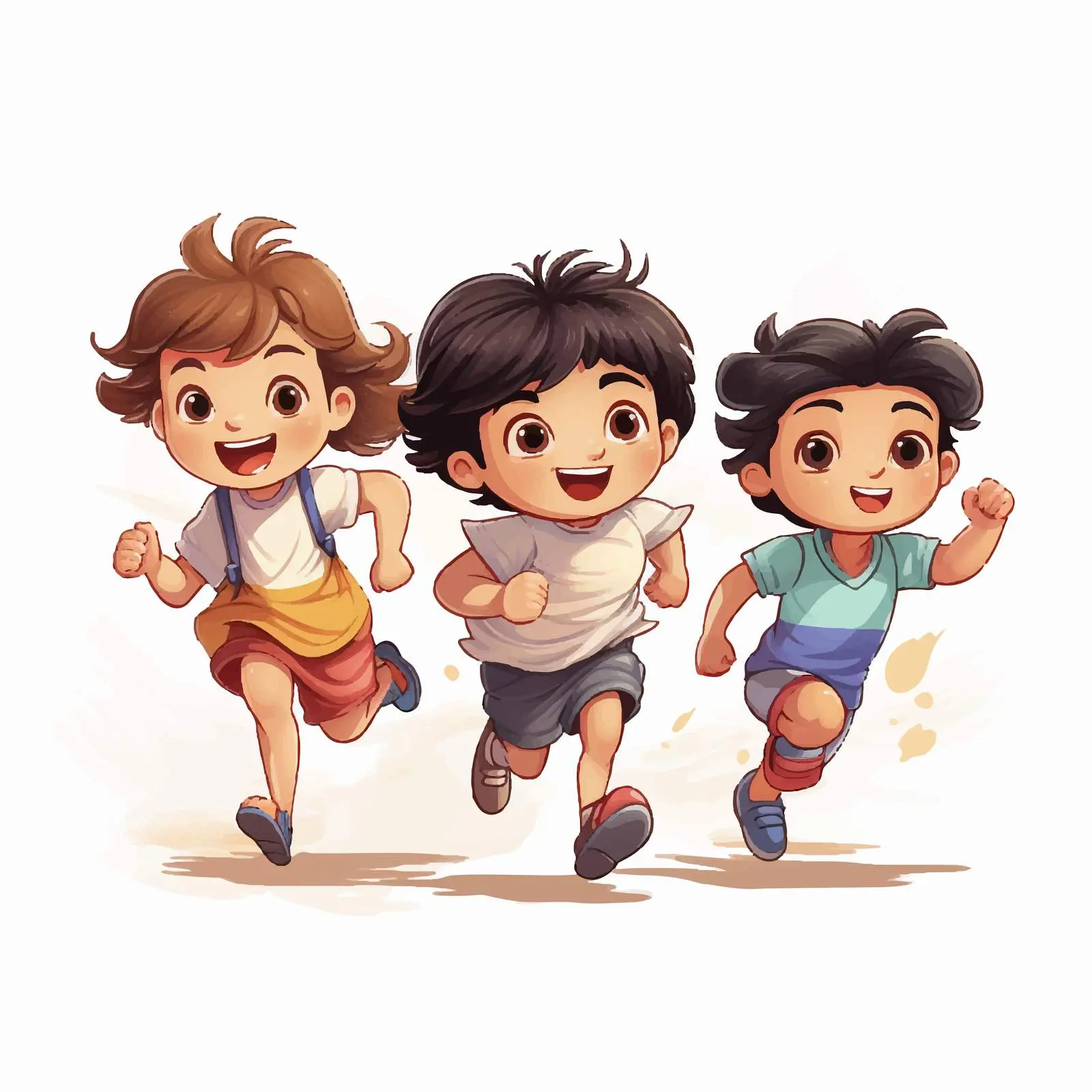 Kids Running Illustration on White Background — free download from Dotvec