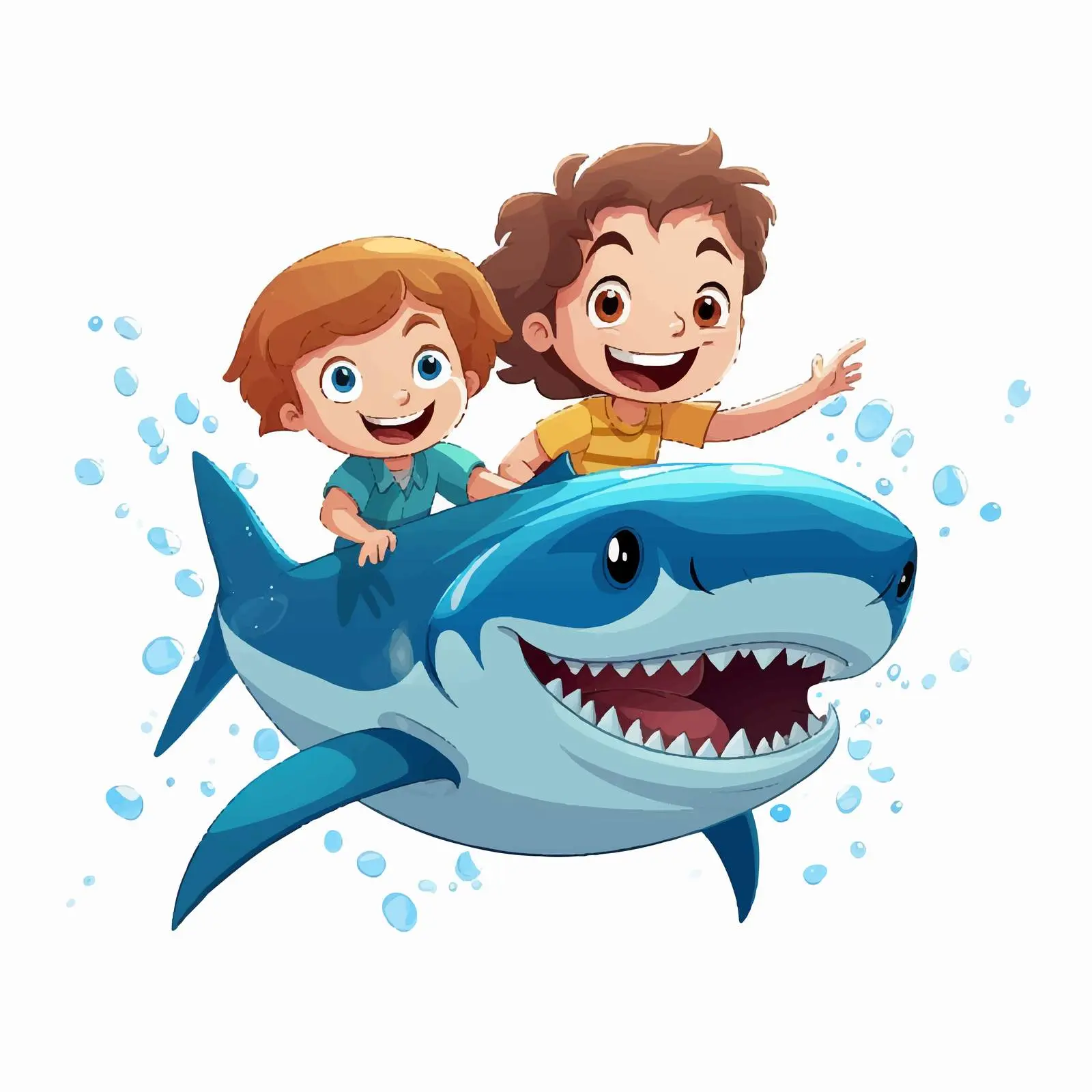 Kids Cartoon Vector with Shark Illustration — free download from Dotvec