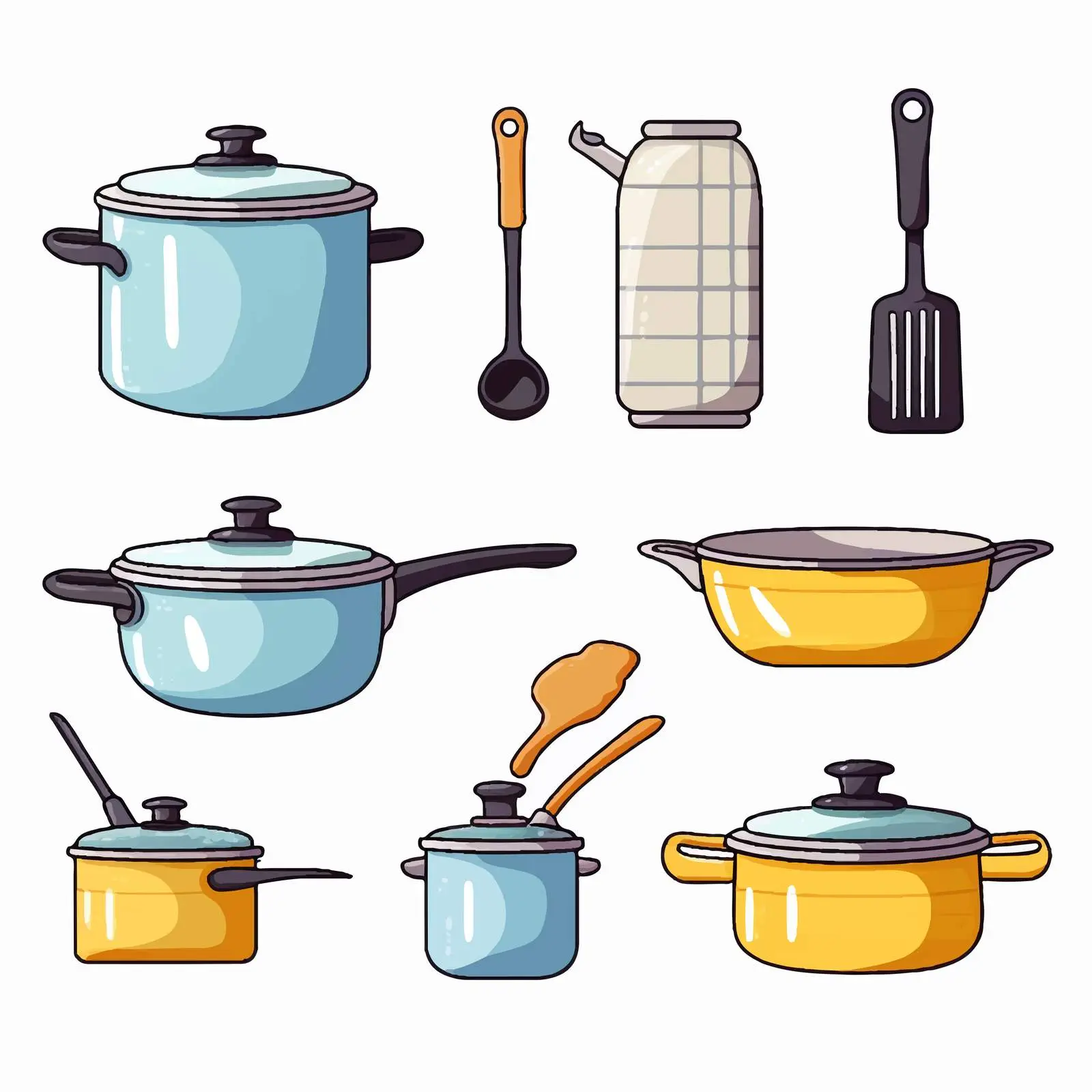 Kitchenware Vector Illustration on White Background — free download from Dotvec