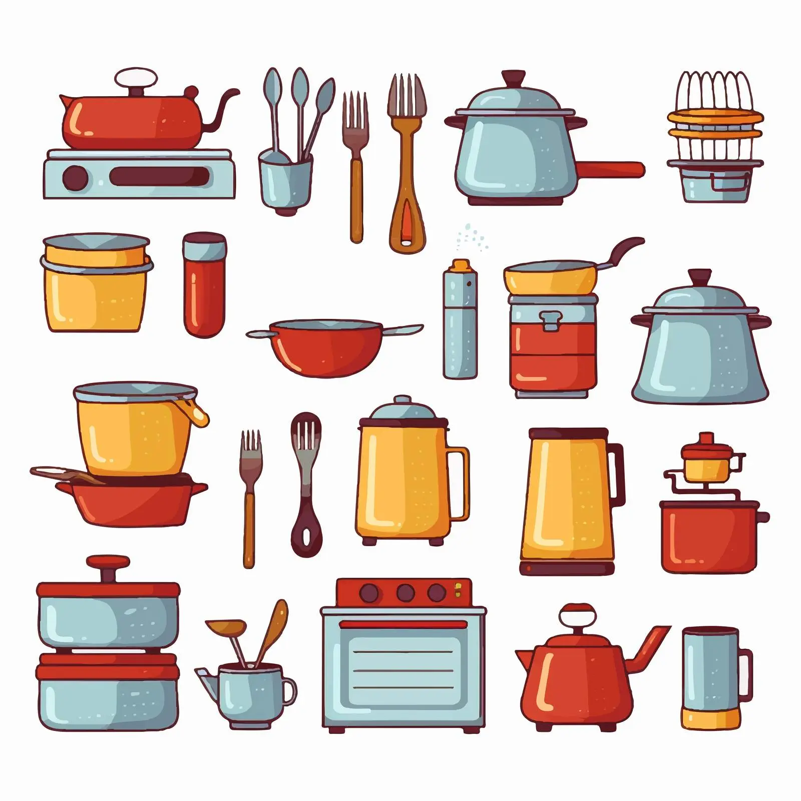 Kitchenware Illustration On White Background — free download from Dotvec