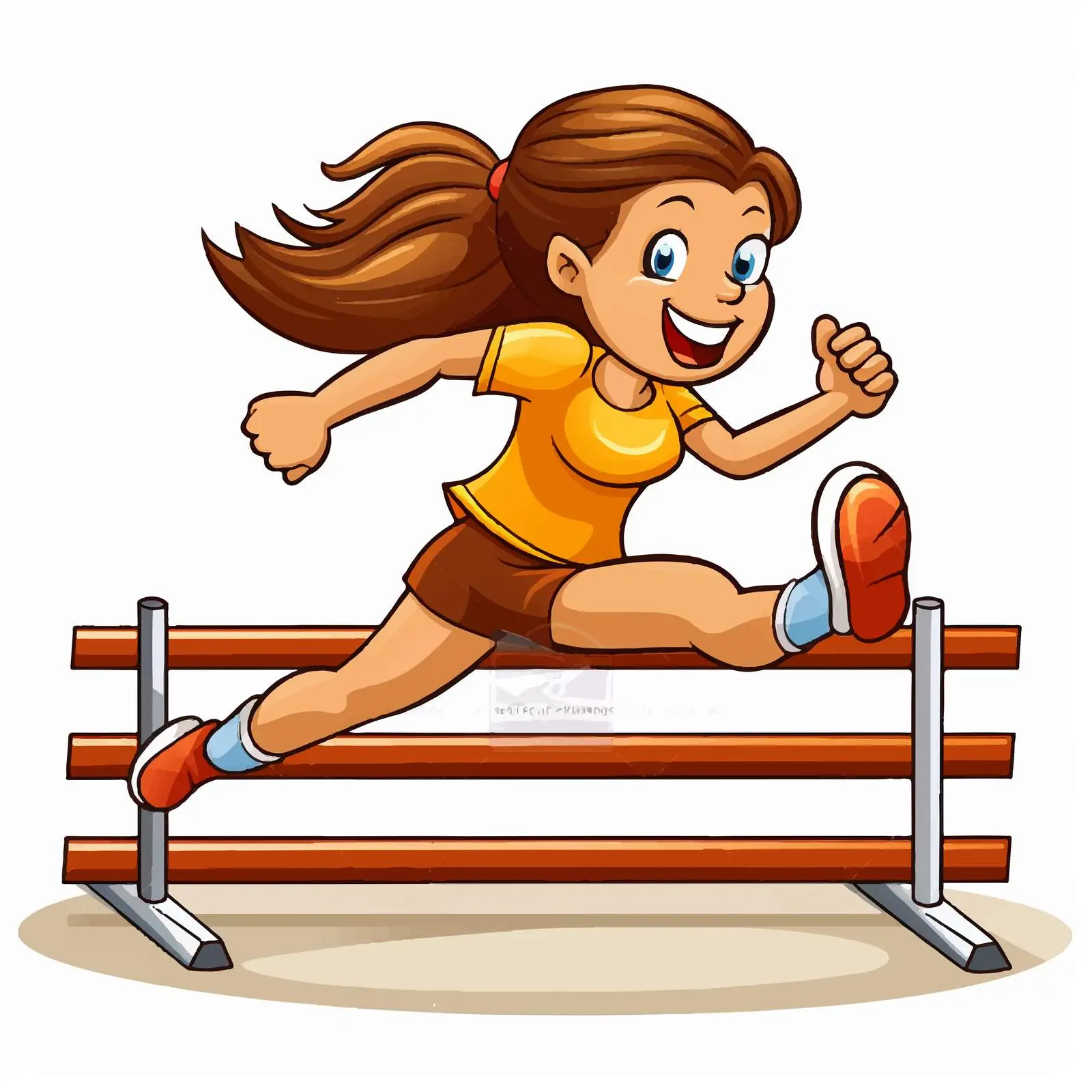 Cartoon Lady Hurdling Vector Illustration — free download from Dotvec
