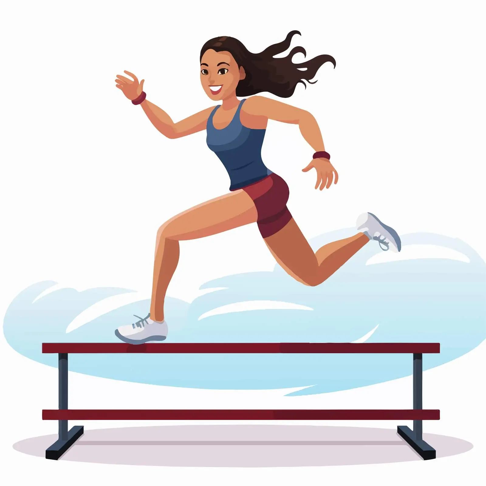 Cartoon Vector of a Woman Hurdling — free download from Dotvec