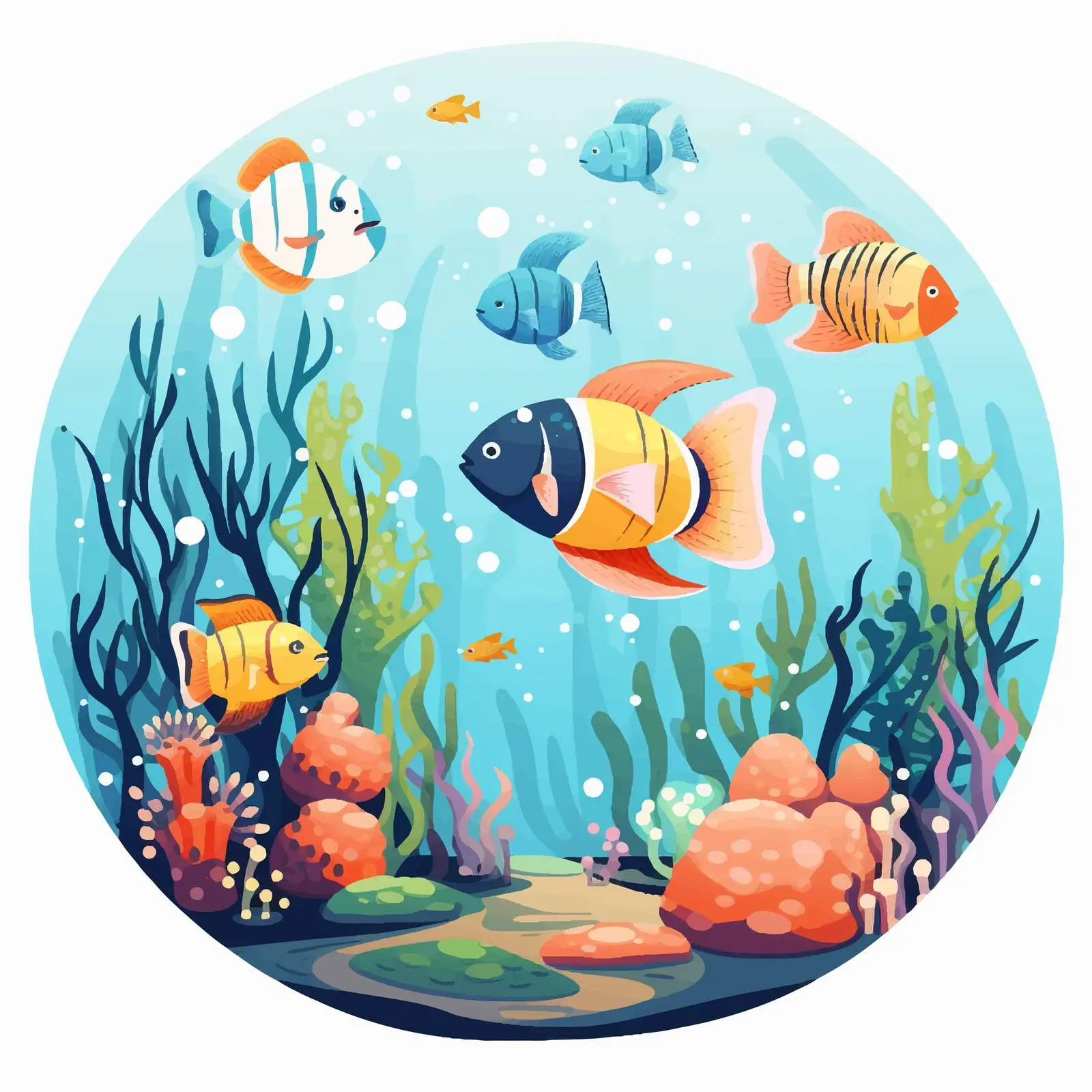 Underwater Life Vector Illustration — free download from Dotvec