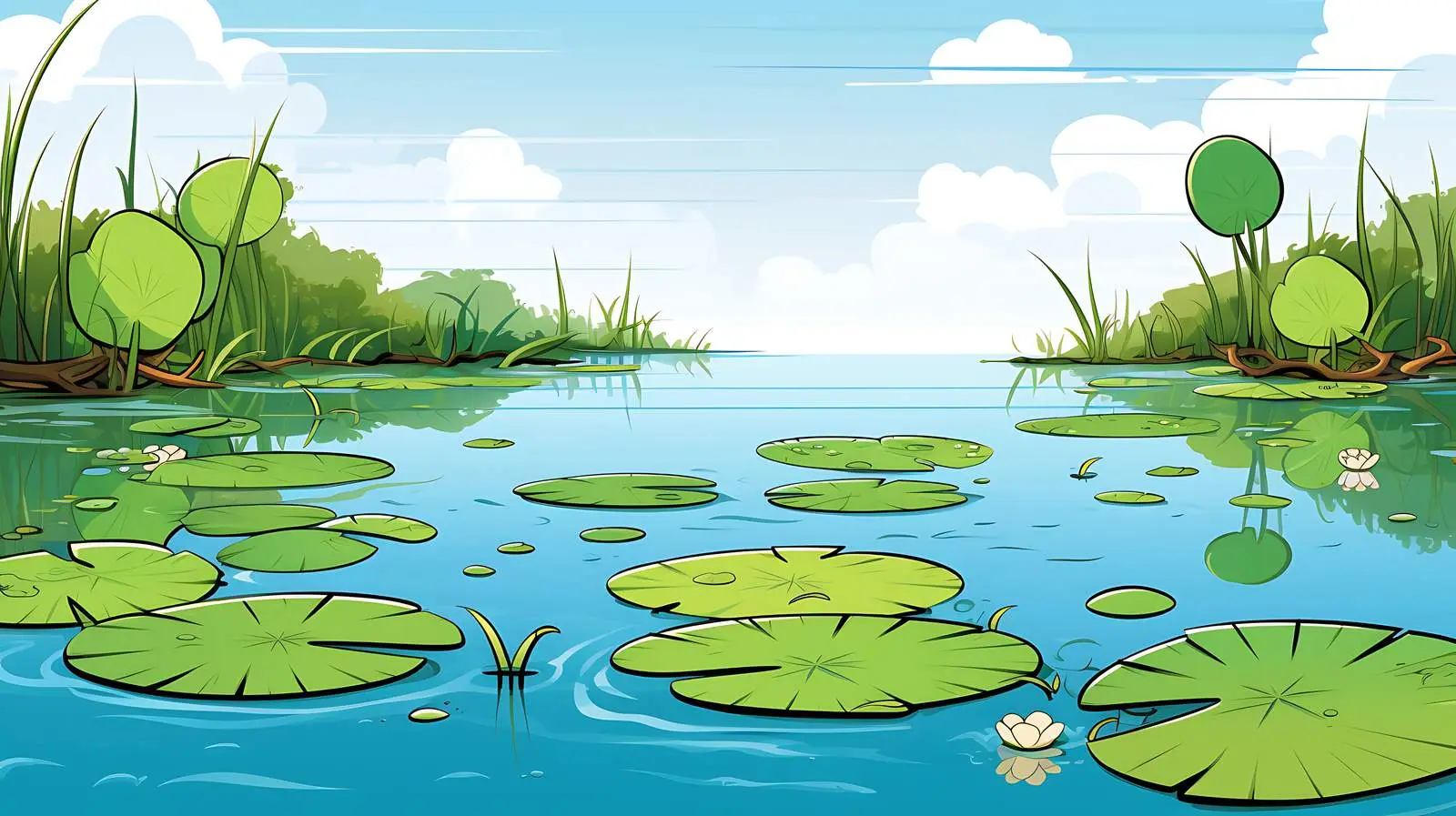 Serene Lily Pads Vector Illustration — free download from Dotvec