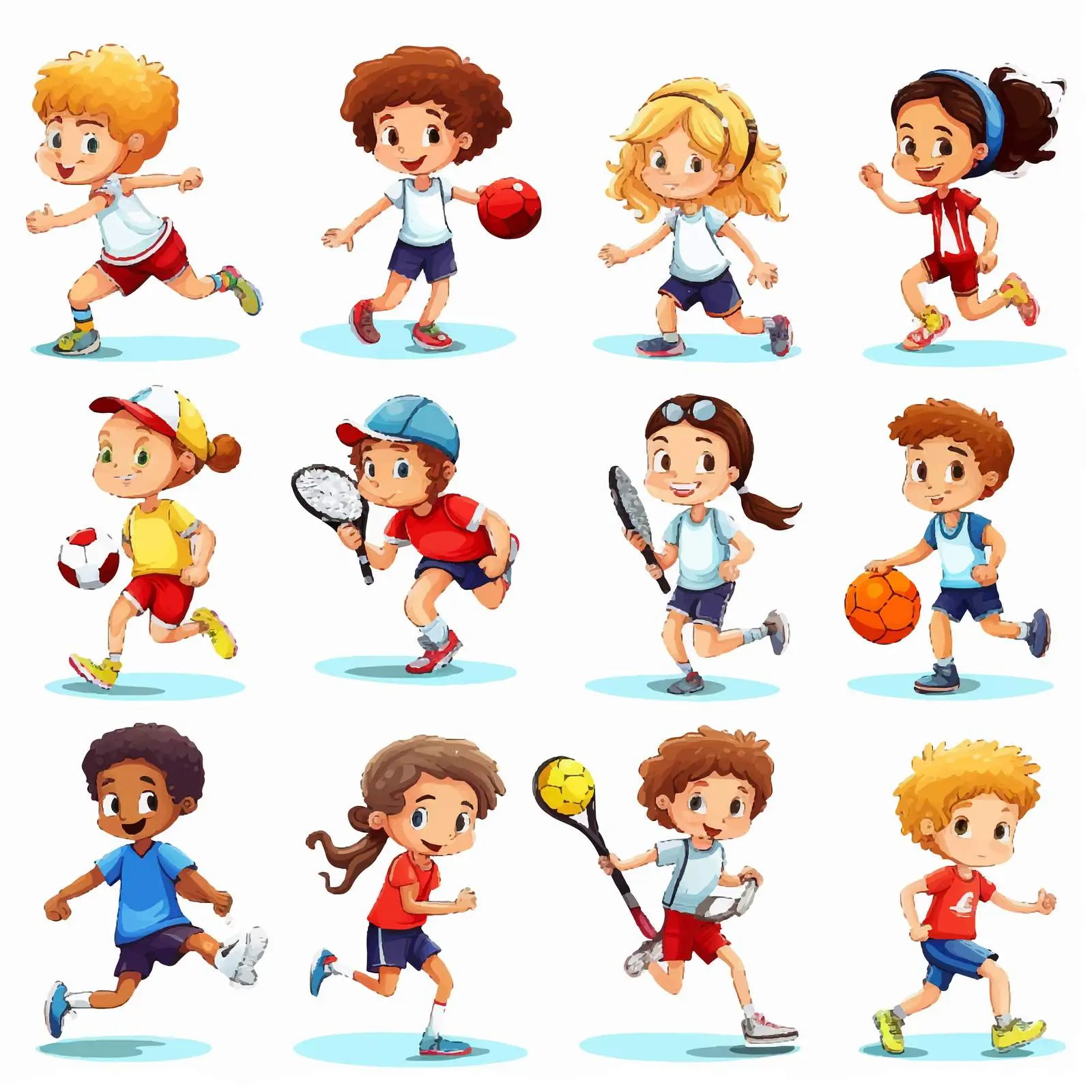 Children Engaging in Various Sports Activities — free download from Dotvec