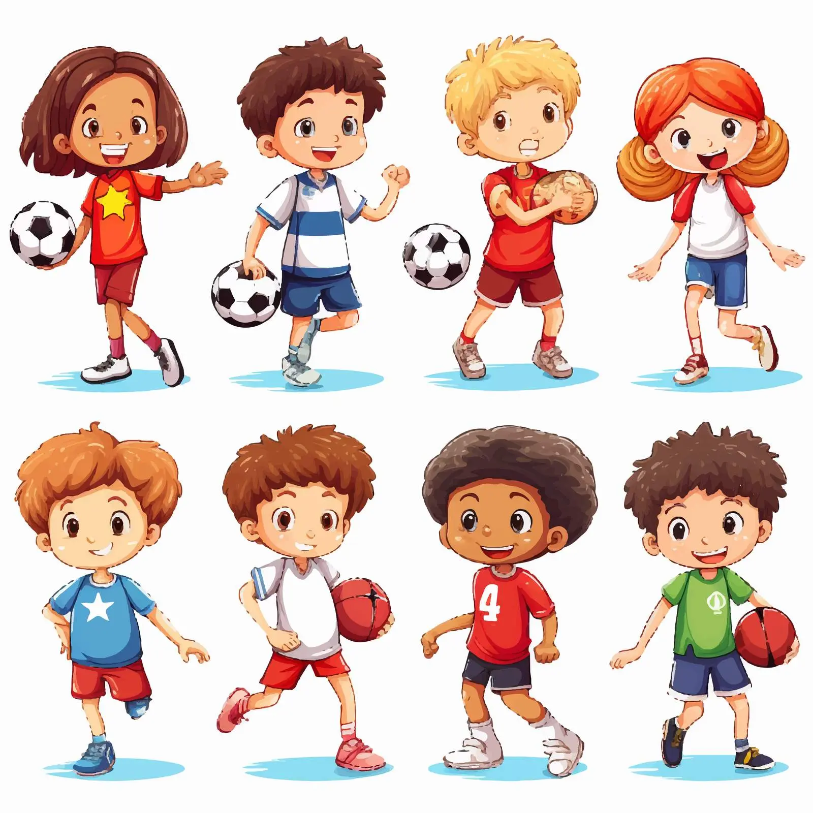 Children Engaged in Various Sports Activities — free download from Dotvec