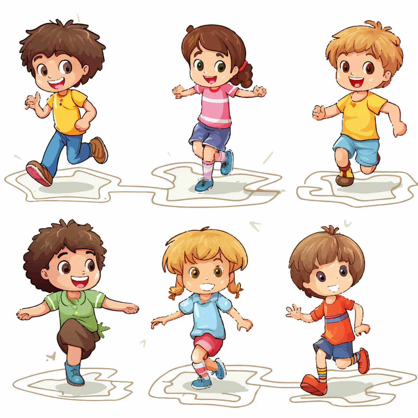 Children Playing Hopscotch Vector Illustration – free skip image from Dotvec