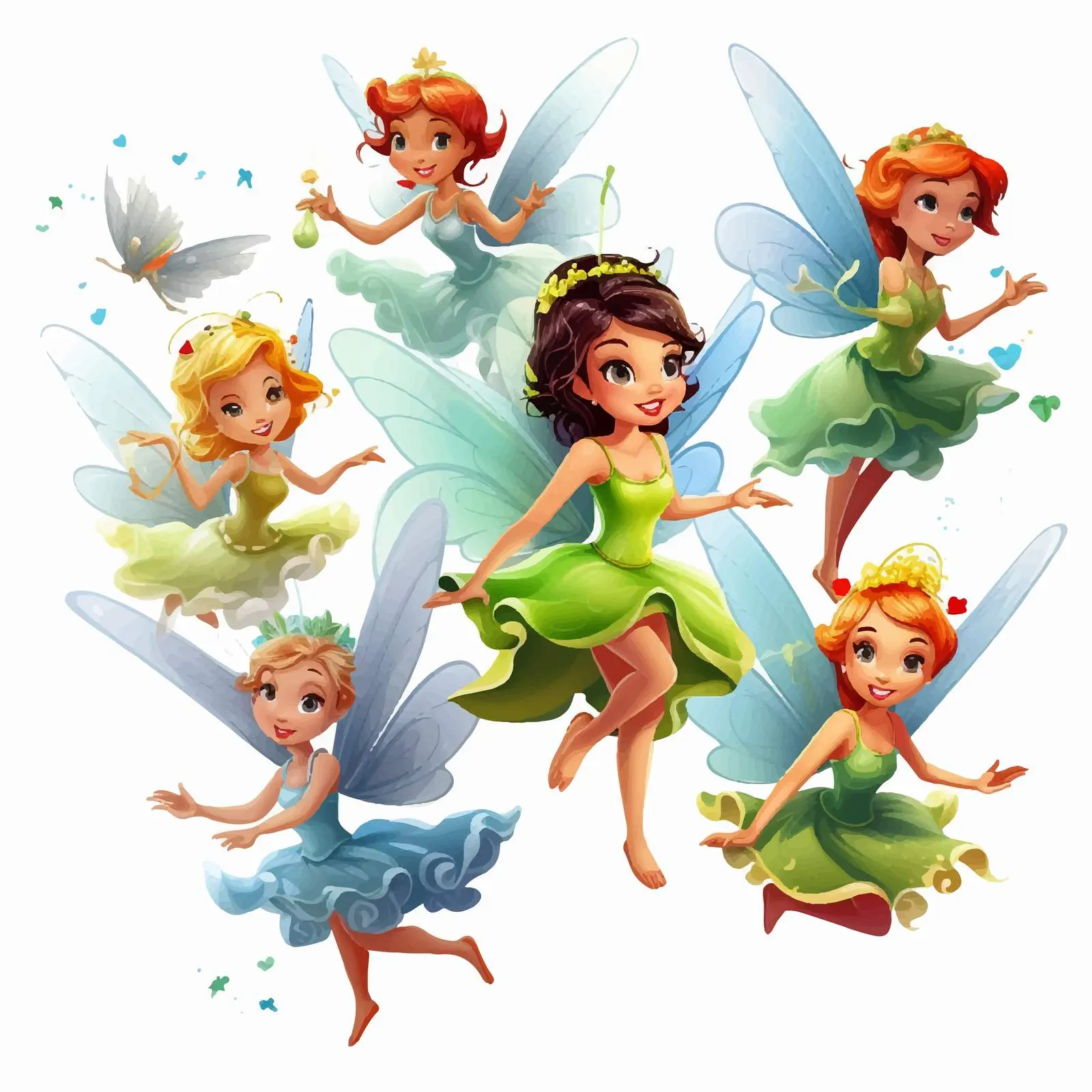 Flying Fairies Cartoon Vector Illustration — free download from Dotvec