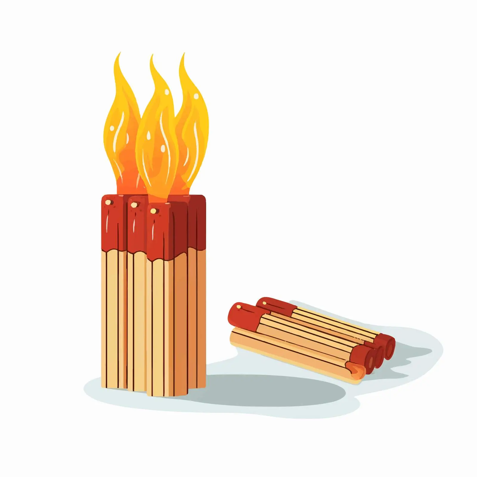 Cartoon Matches and Lighter Vector Illustration — free download from Dotvec