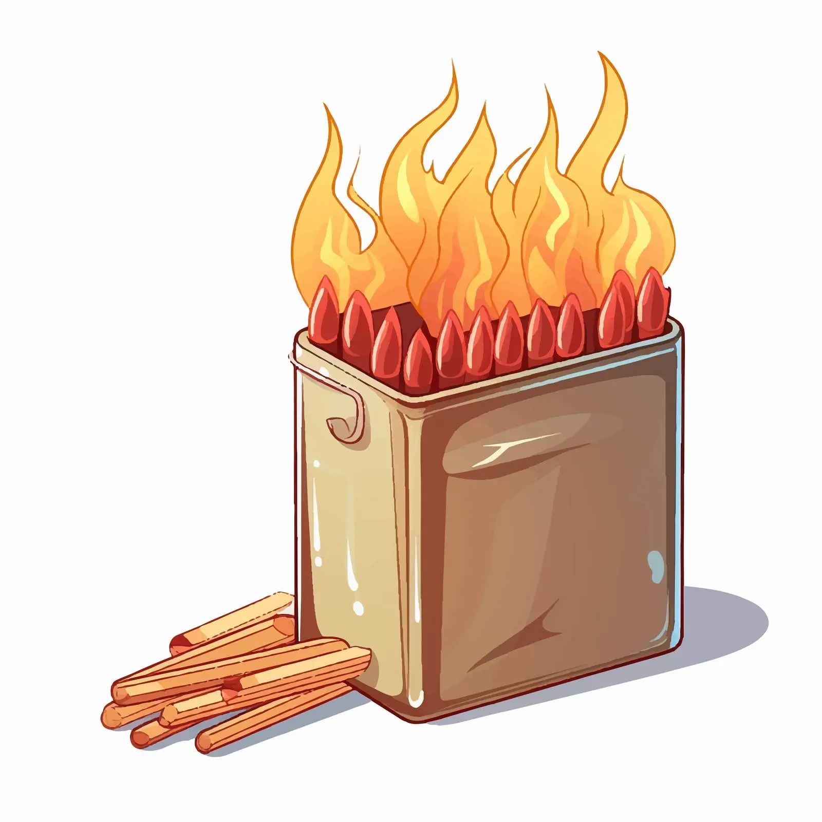 Cartoon Illustration of Matches and Lighter — free download from Dotvec