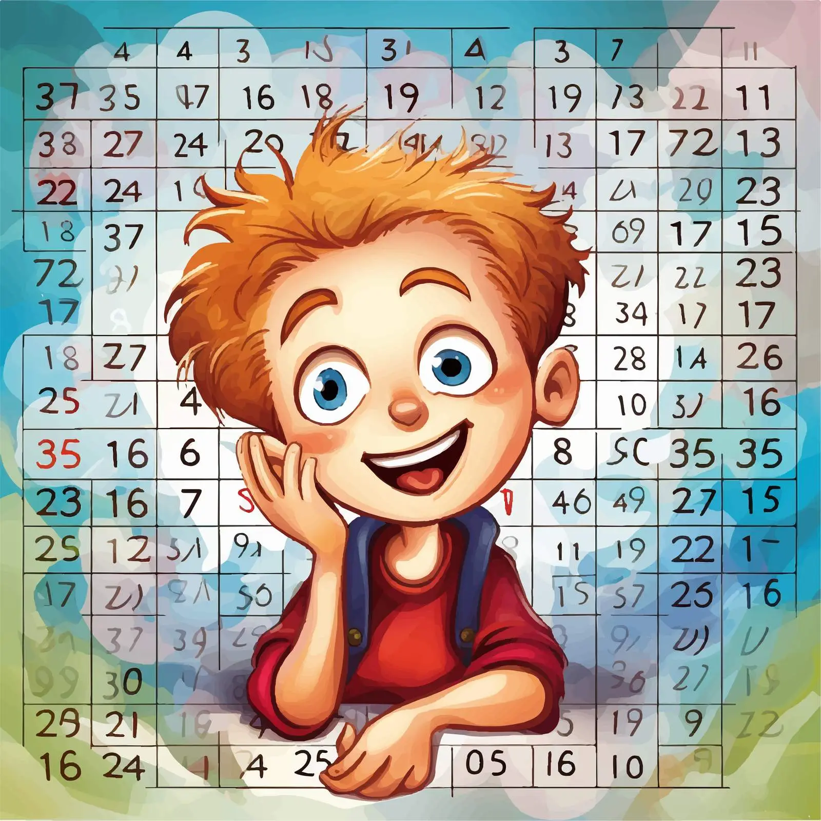 Mathematics Times Tables Illustration with Answers — free download from Dotvec