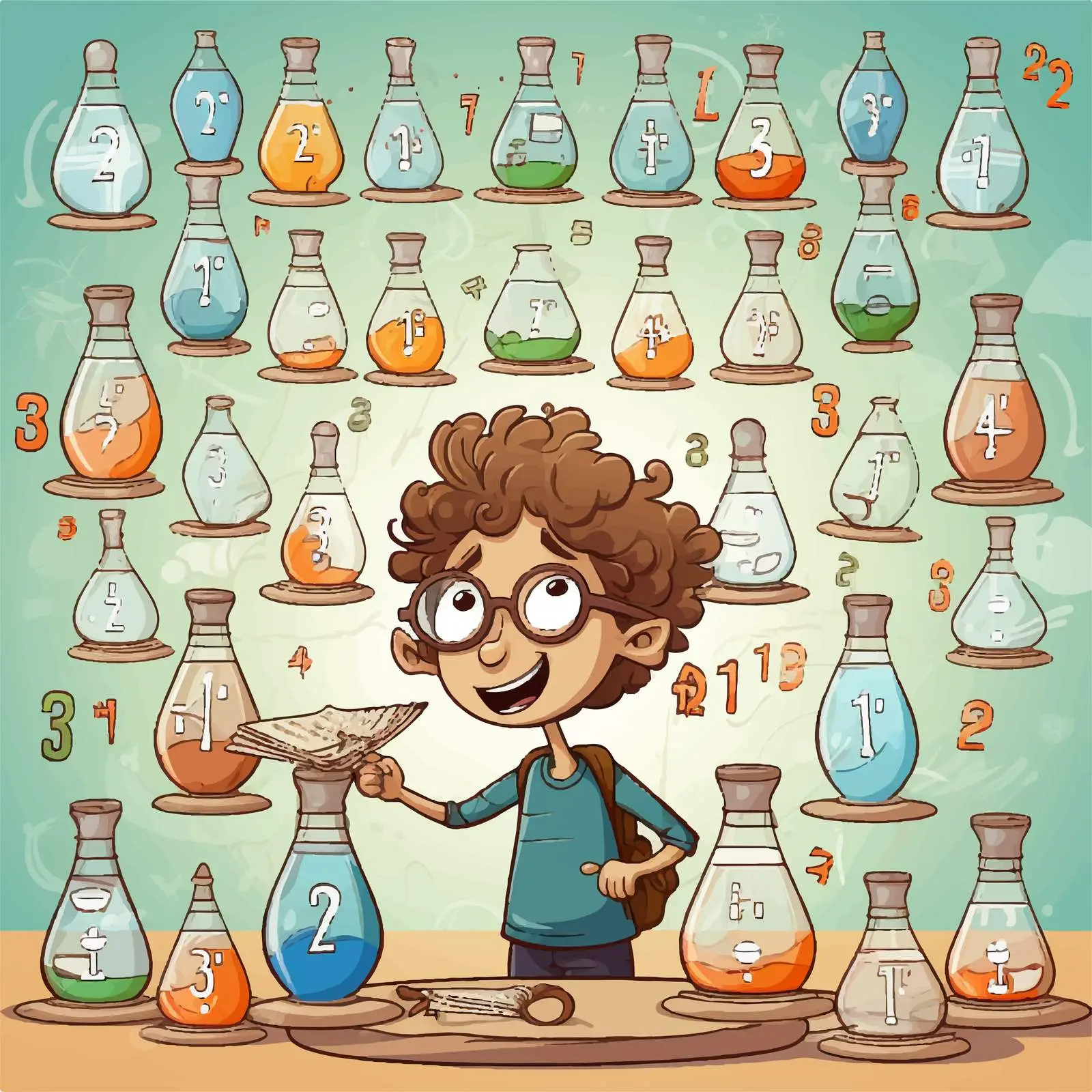 Mathematics Times Tables Illustration with Answers — free download from Dotvec