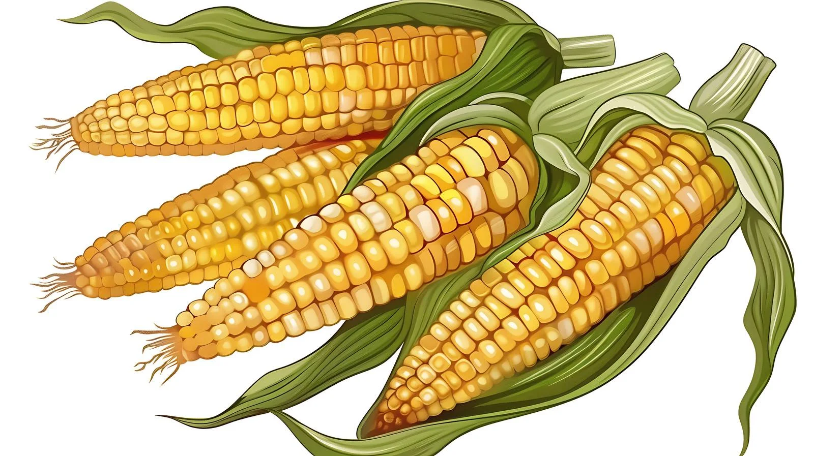 Ripe Corn on White Background Illustration — free download from Dotvec