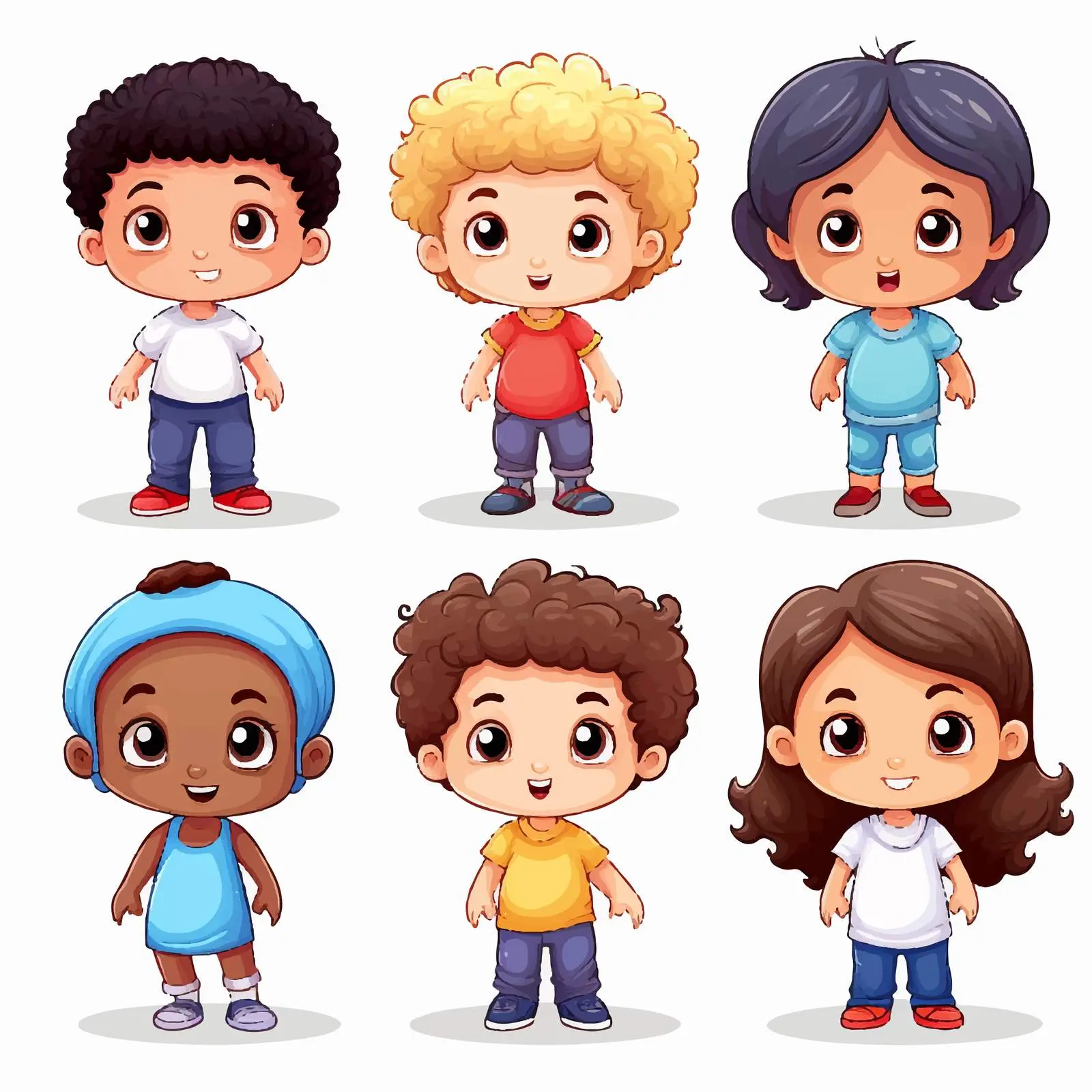 Cartoon Kids Vector Illustration — free download from Dotvec