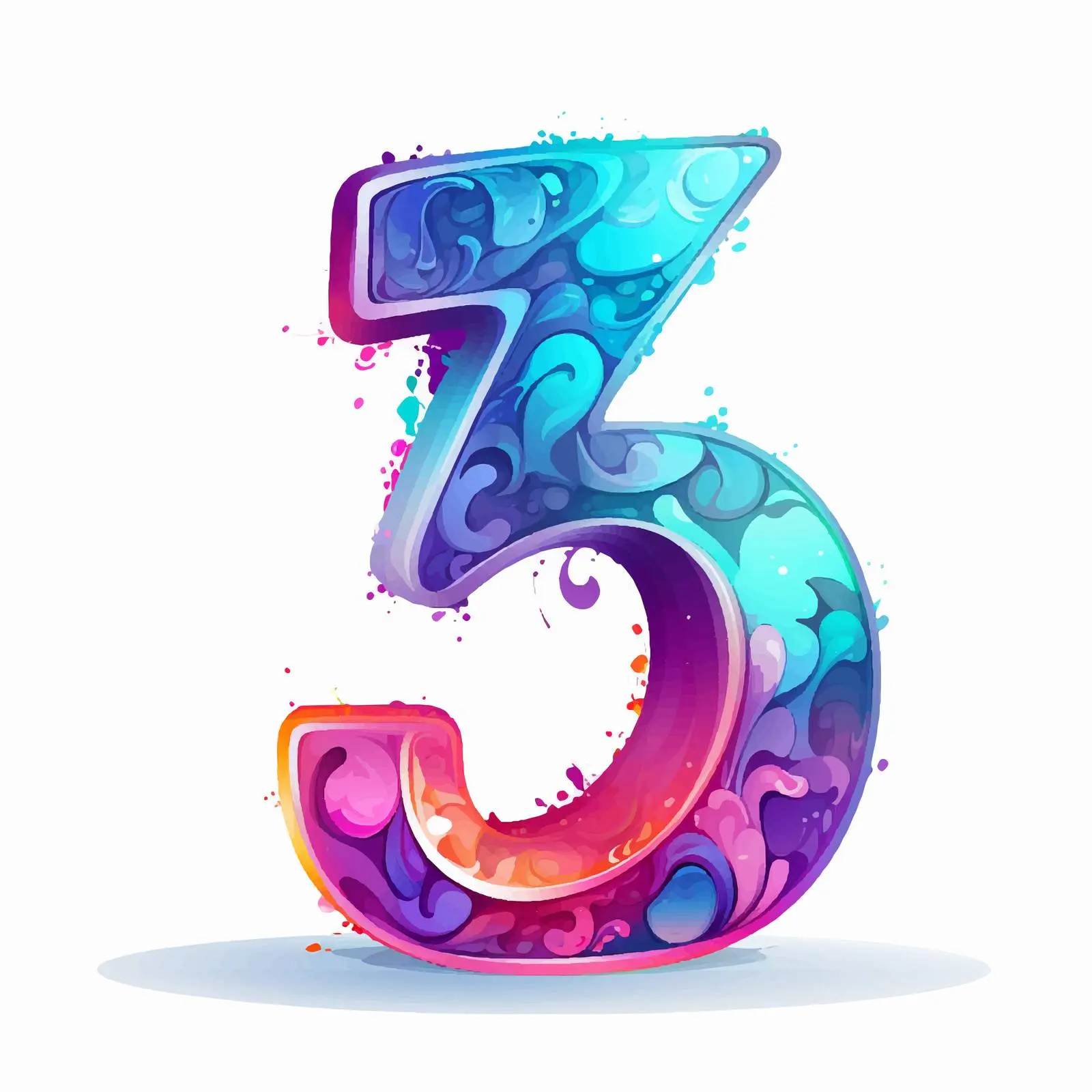 Multicolored Cartoon Number Illustration Vector — free download from Dotvec