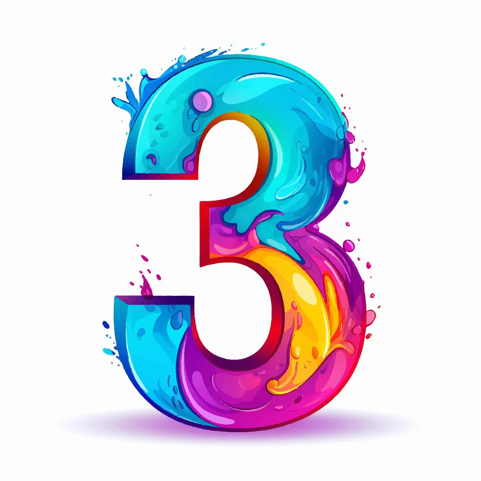 Colorful Cartoon Number Illustration Vector — free download from Dotvec