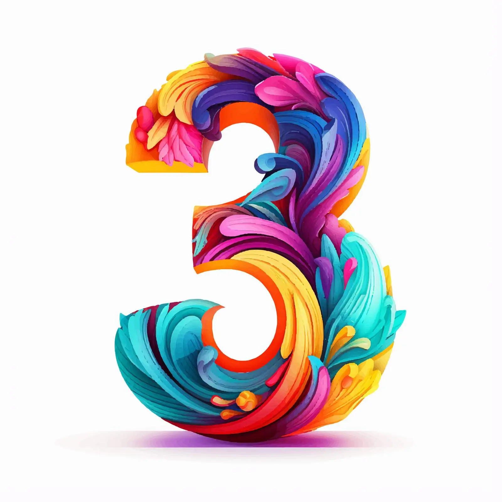 Colorful Cartoon Number Vector Illustration — free download from Dotvec