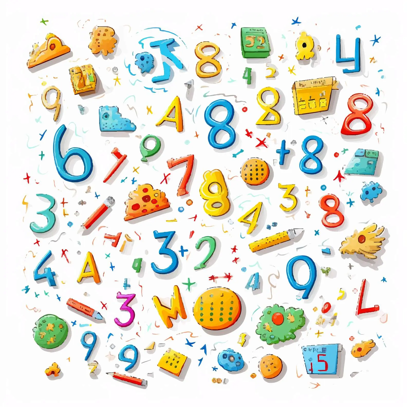 Math Symbols and Numbers Vector Illustration – free statistics image from Dotvec