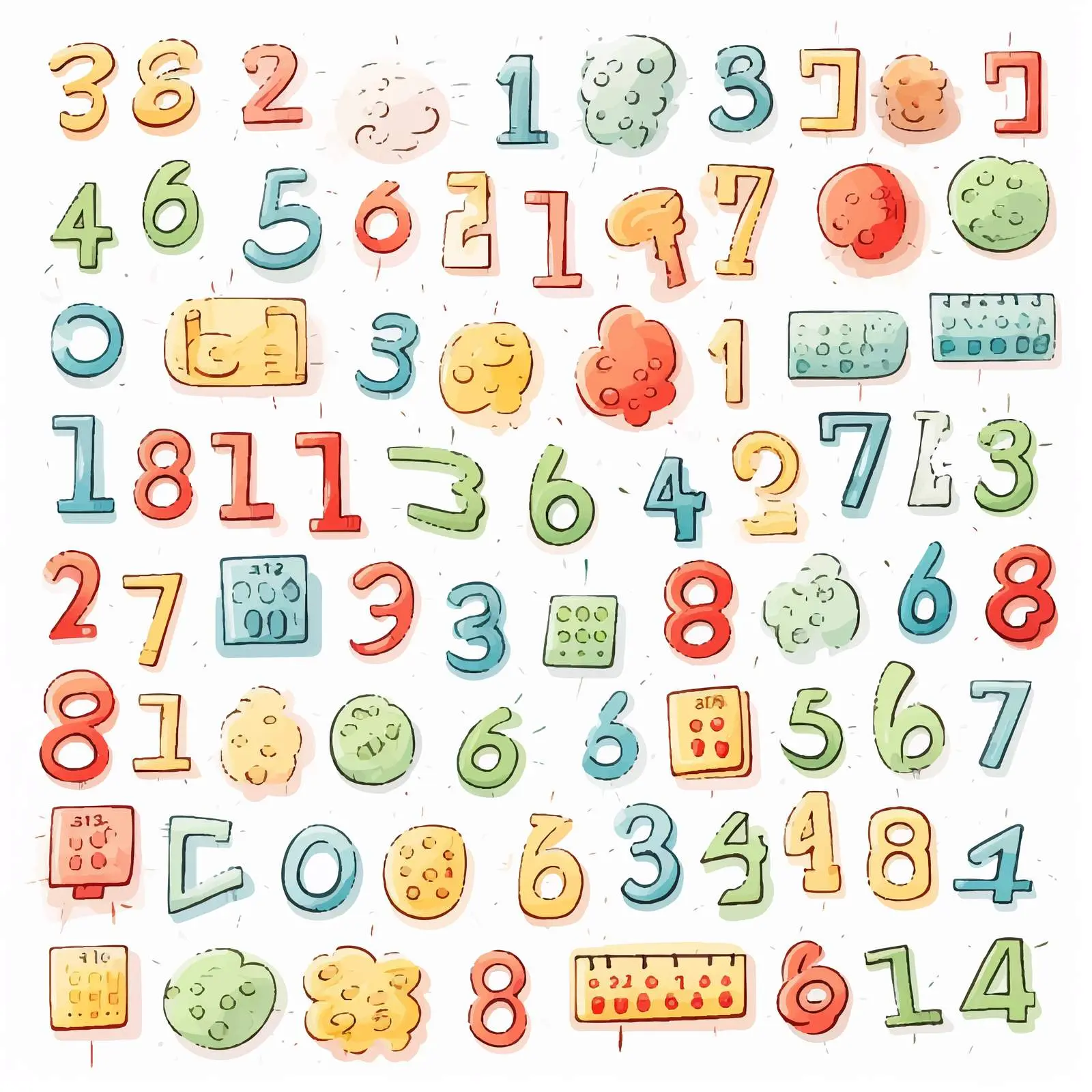 Math Symbols and Numbers Vector Illustration — free download from Dotvec