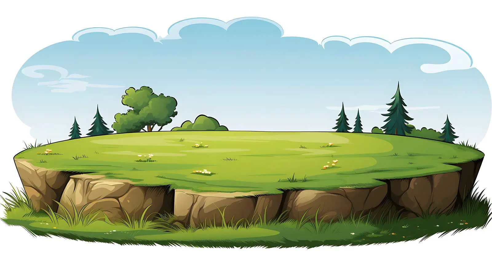Scenic Grassy Knoll Outlook Illustration — free download from Dotvec