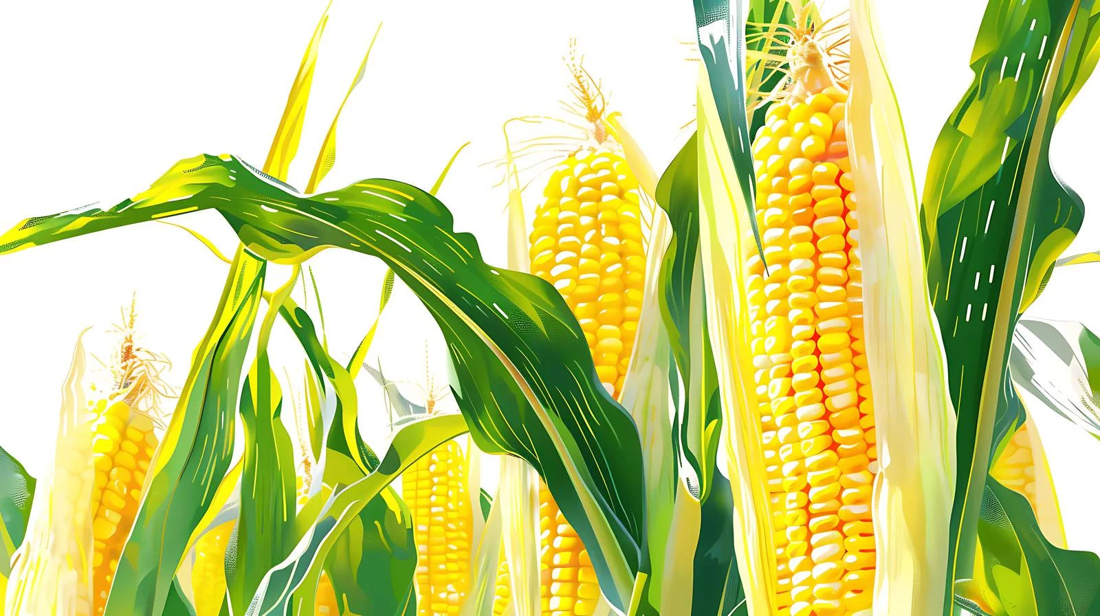 Detailed Corn Close-Up on White Background — free download from Dotvec