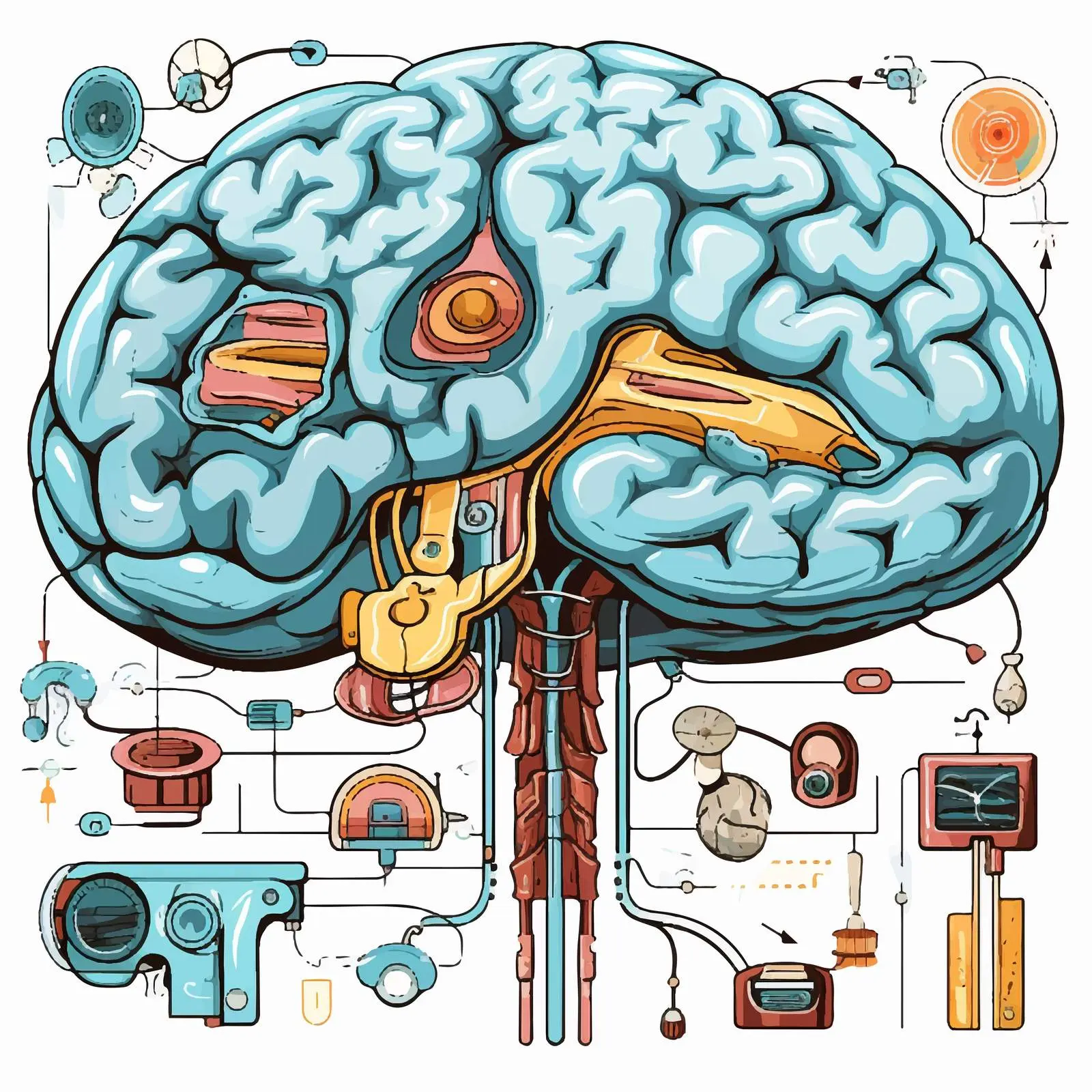 Brain Parts Illustration in Vector Format — free download from Dotvec