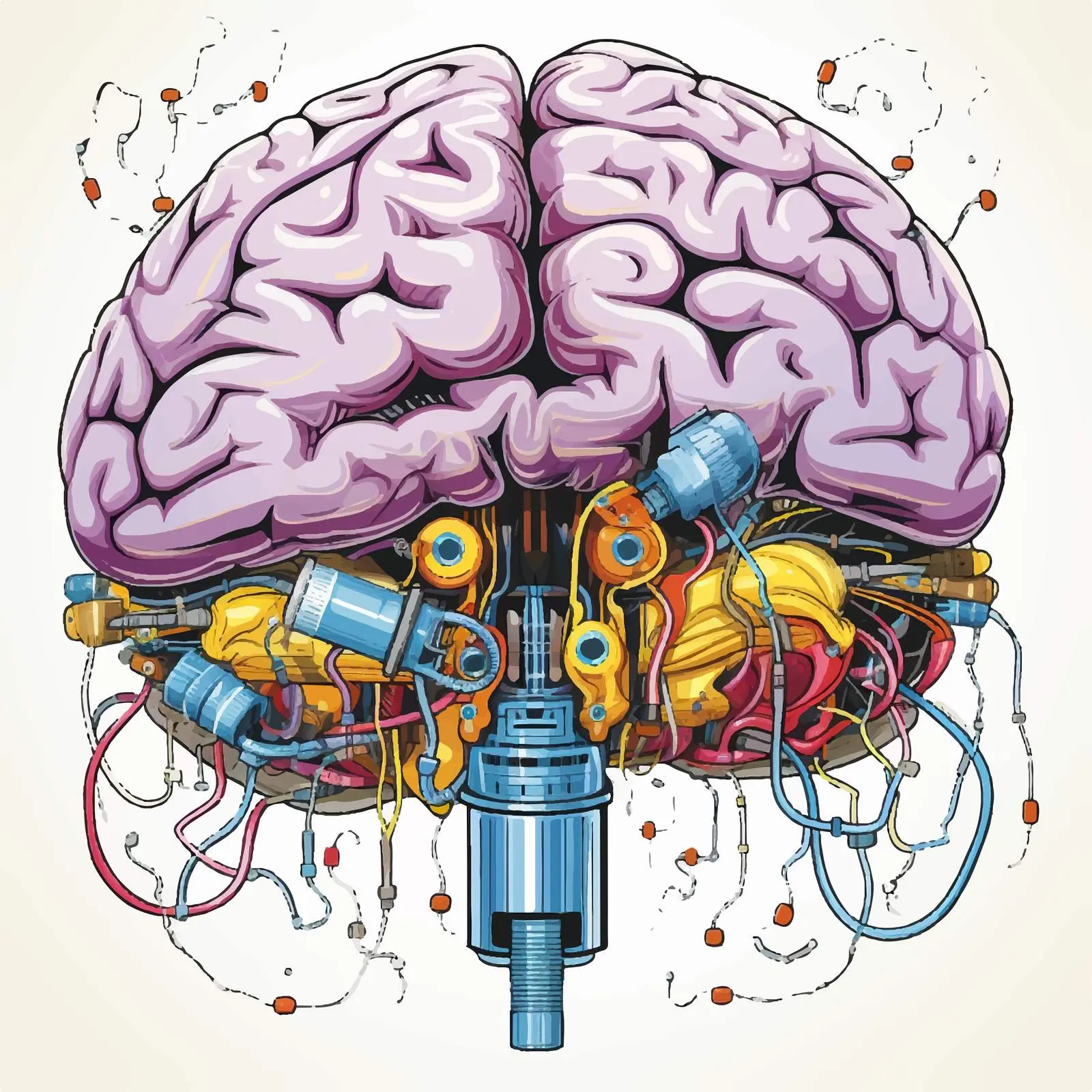 Parts of the Brain Illustration Vector — free download from Dotvec