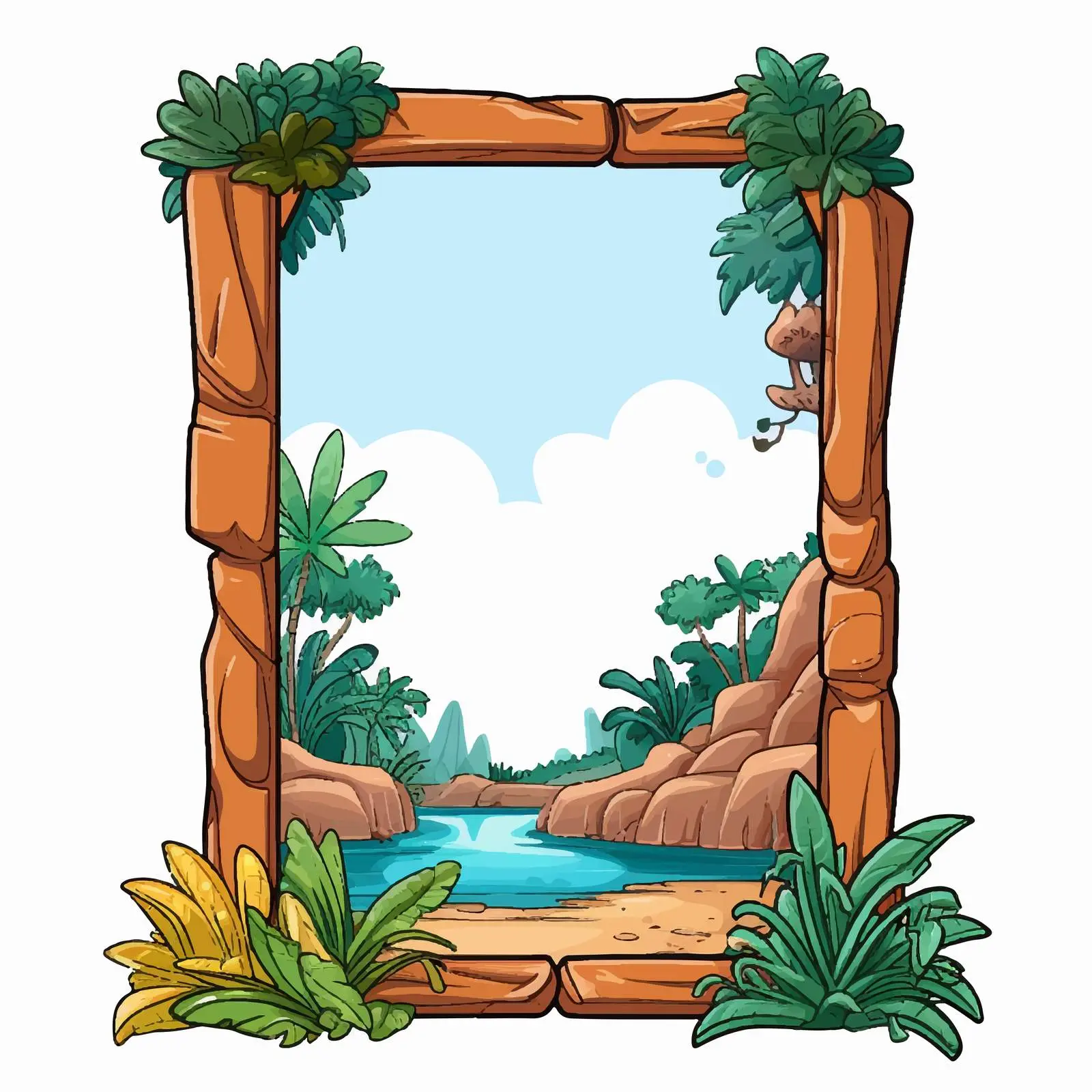 Cartoon Photo Frame Illustration on White Background — free download from Dotvec