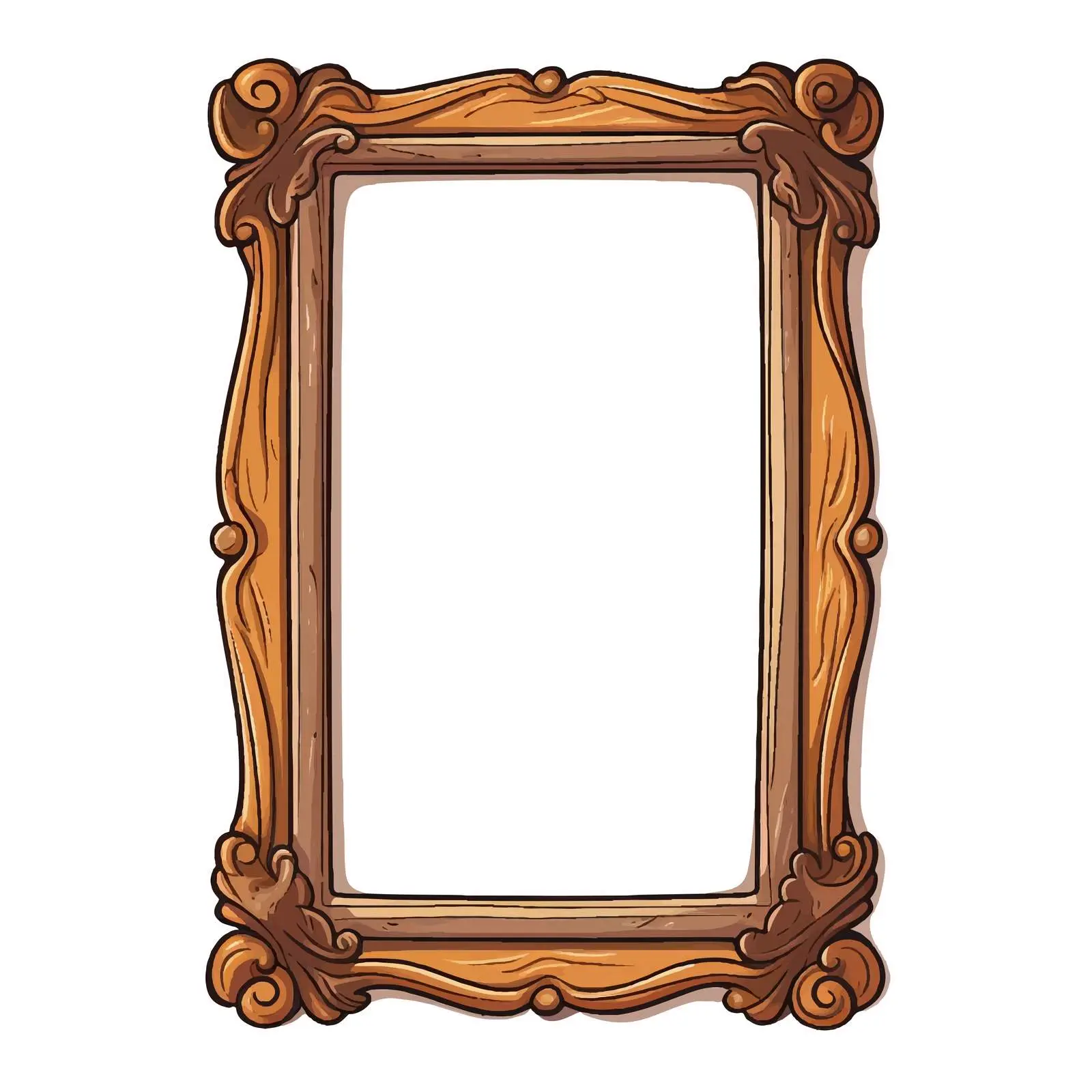 Cartoon Photo Frame Illustration on White Background — free download from Dotvec