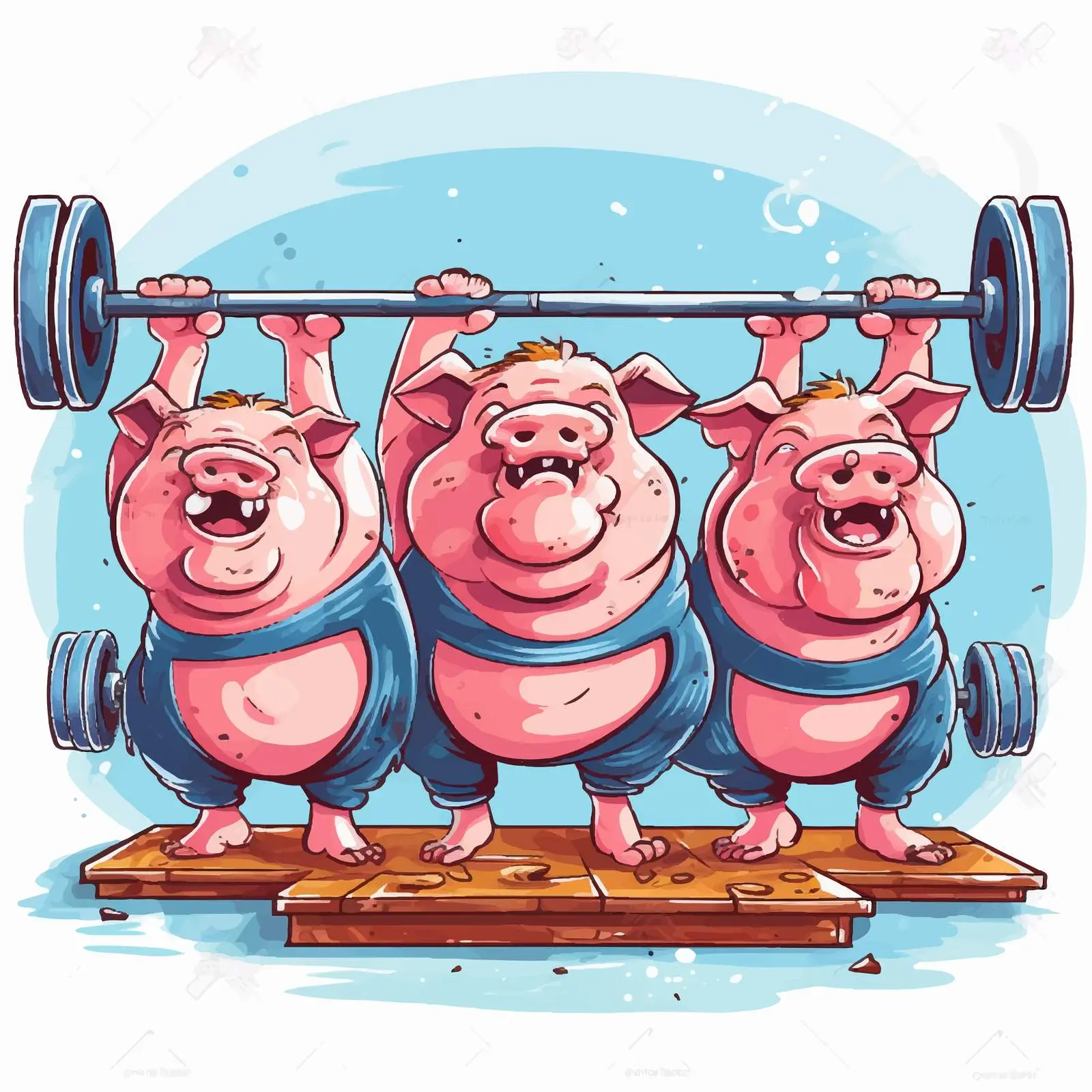 Cartoon Pigs Exercising Vector Illustration — free download from Dotvec