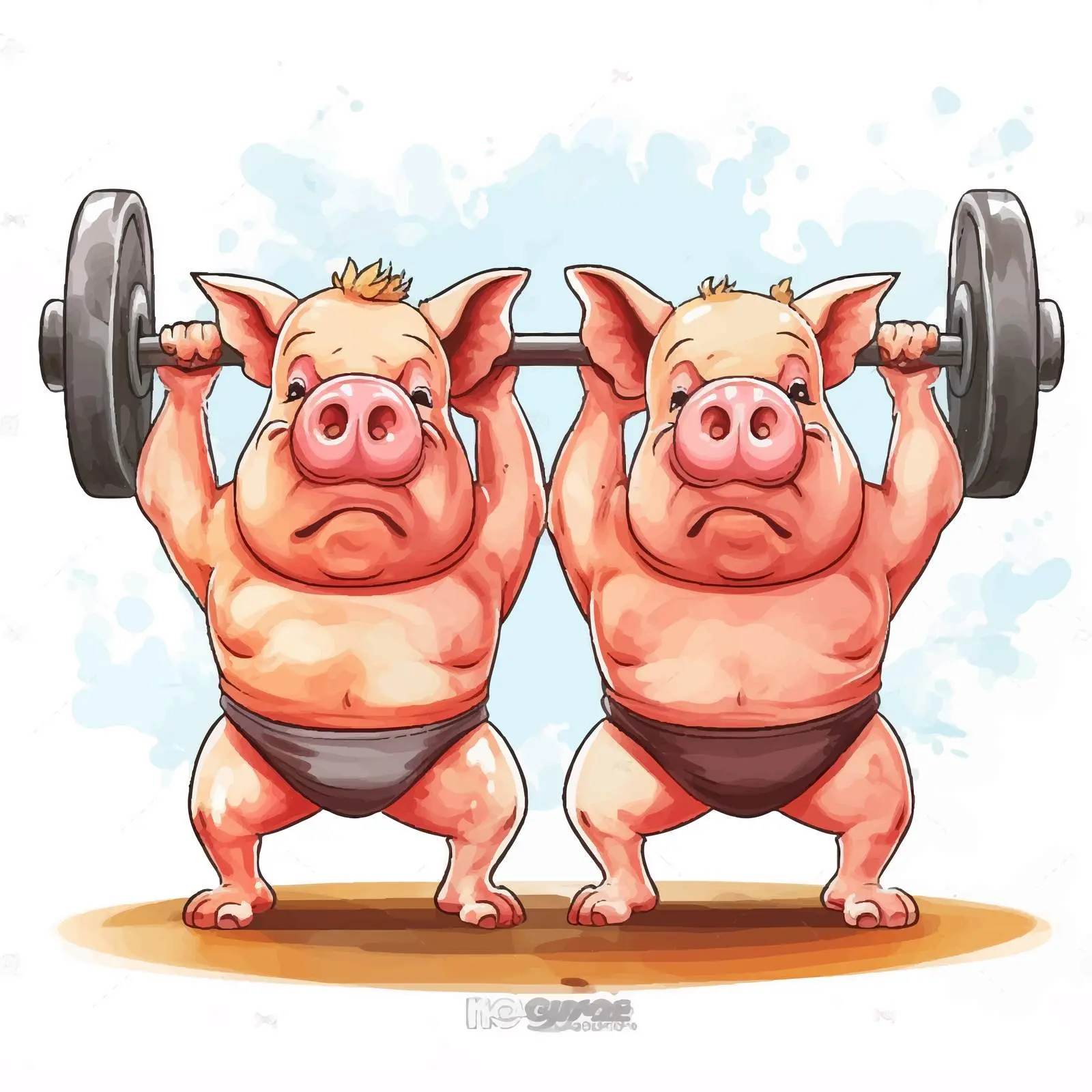 Pigs Exercising in Fun Cartoon Style — free download from Dotvec