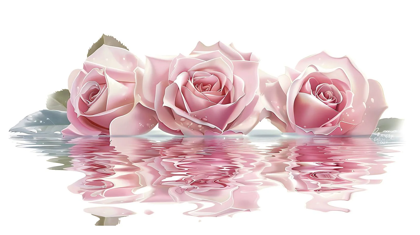 Pink Roses in Water Illustration — free download from Dotvec