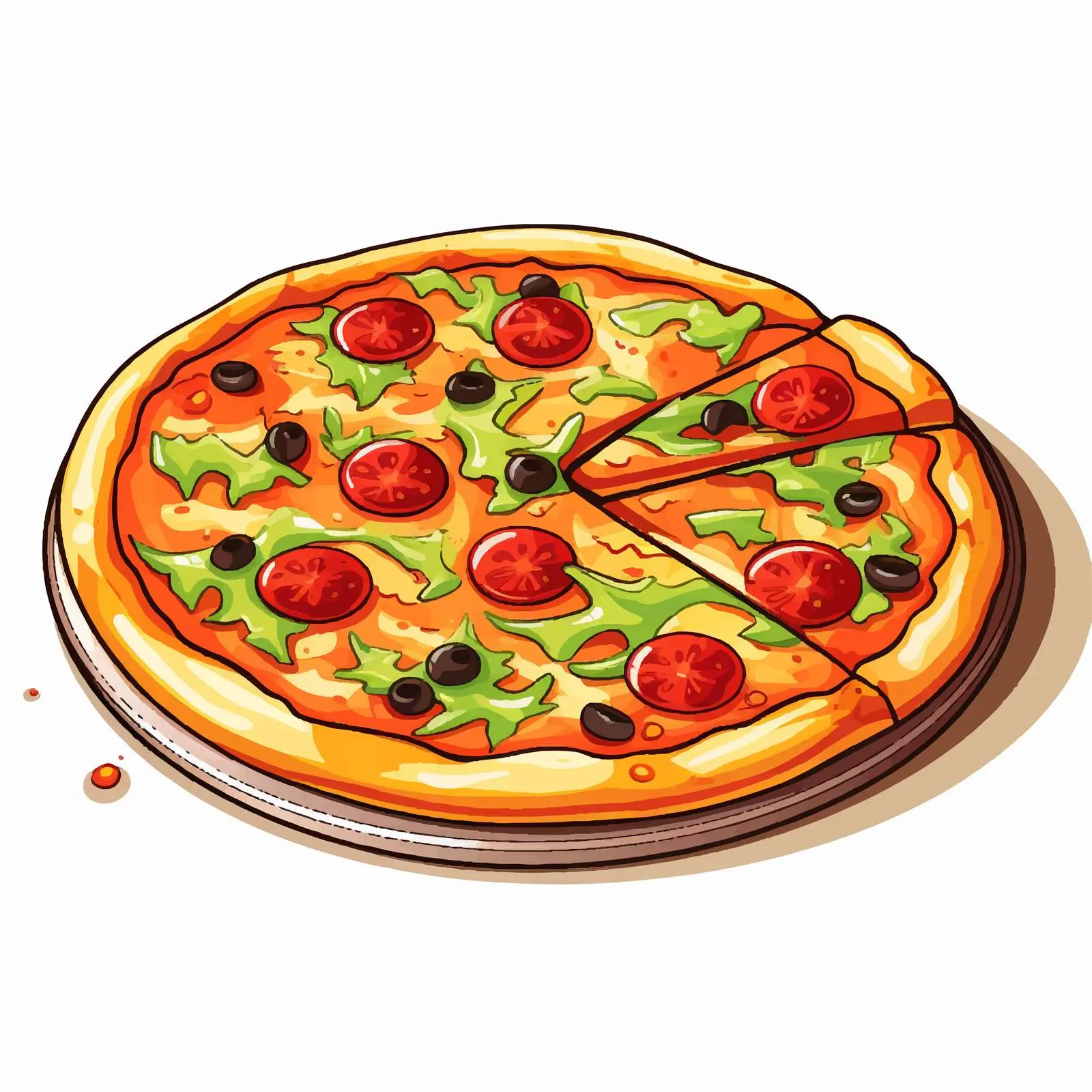 Pizza Illustration on White Background — free download from Dotvec