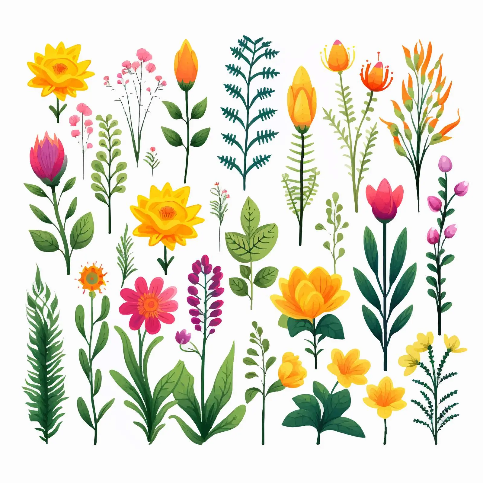 Botanical Illustration of Plants and Flowers — free download from Dotvec