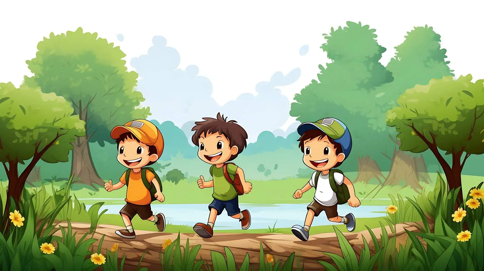 Boys Playing in Beautiful Nature — free download from Dotvec