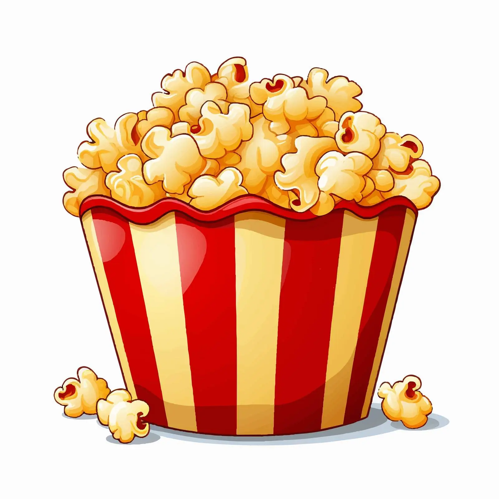 Popcorn Vector Illustration on White Background – free corn kernels image from Dotvec