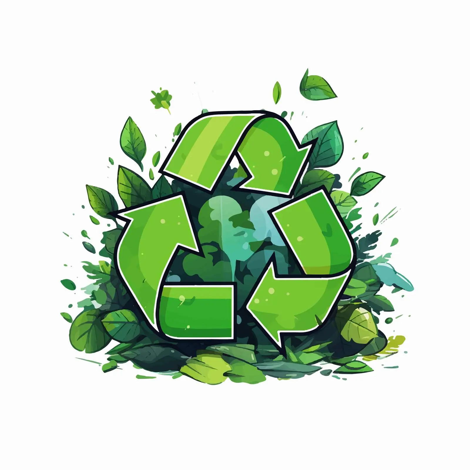 Cartoon Recycling Sign Vector Illustration — free download from Dotvec