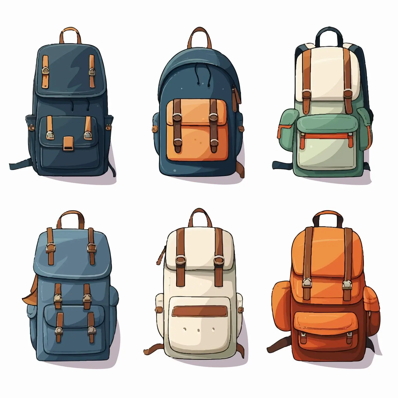 Colorful School Bags on White Background — free download from Dotvec