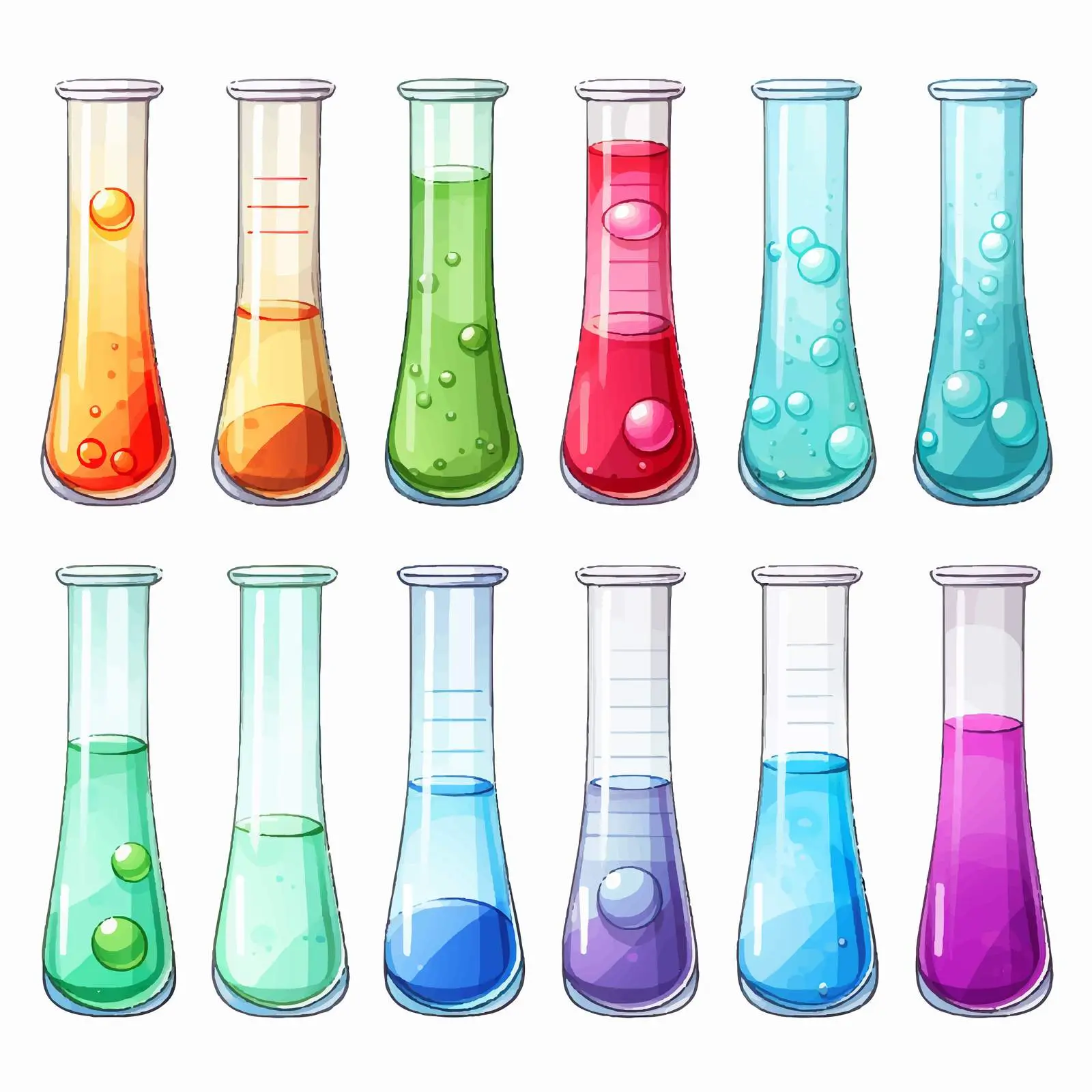 Scientific Glassware Illustration with Test Tubes – free beak image from Dotvec
