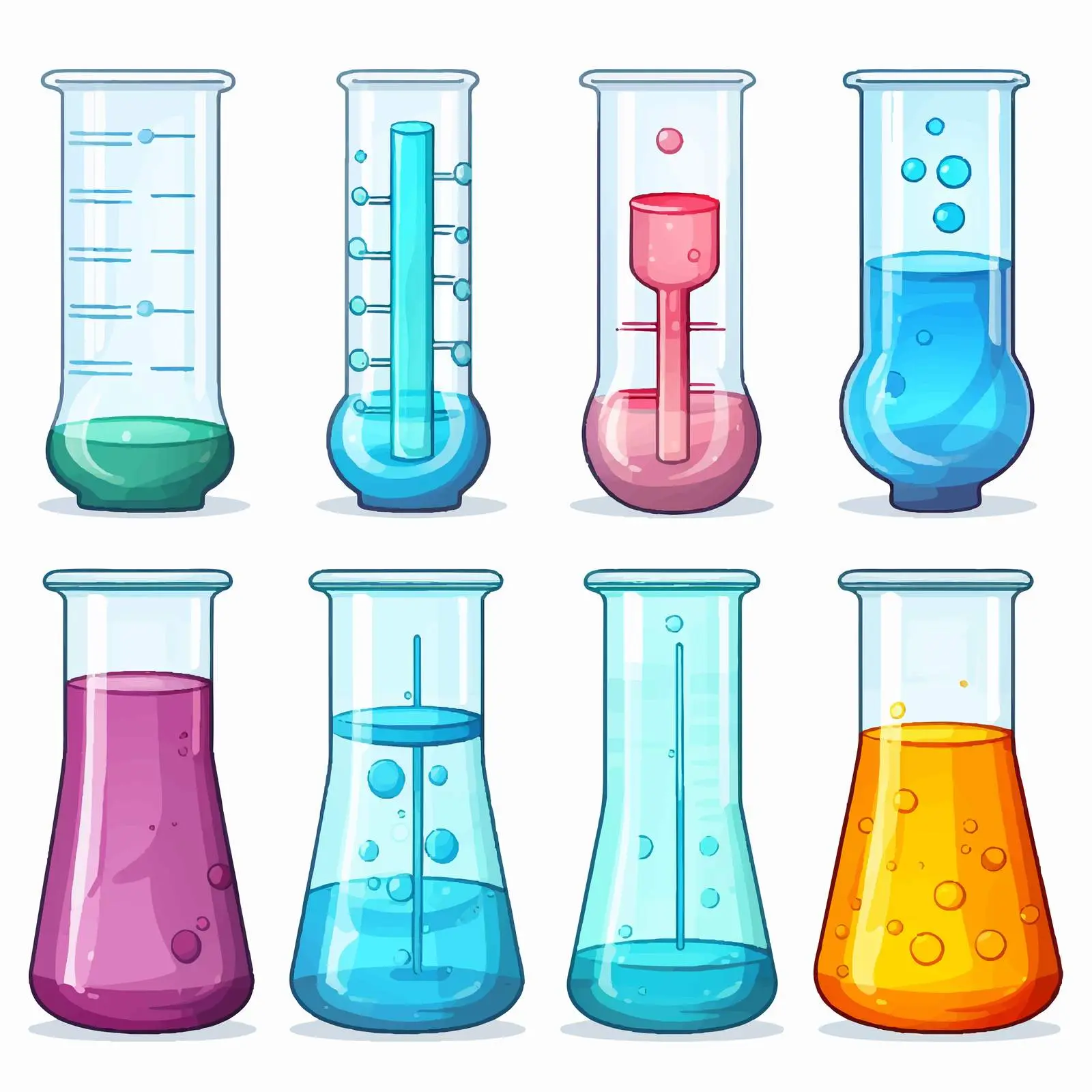 Scientific Glassware Illustration with Test Tubes — free download from Dotvec