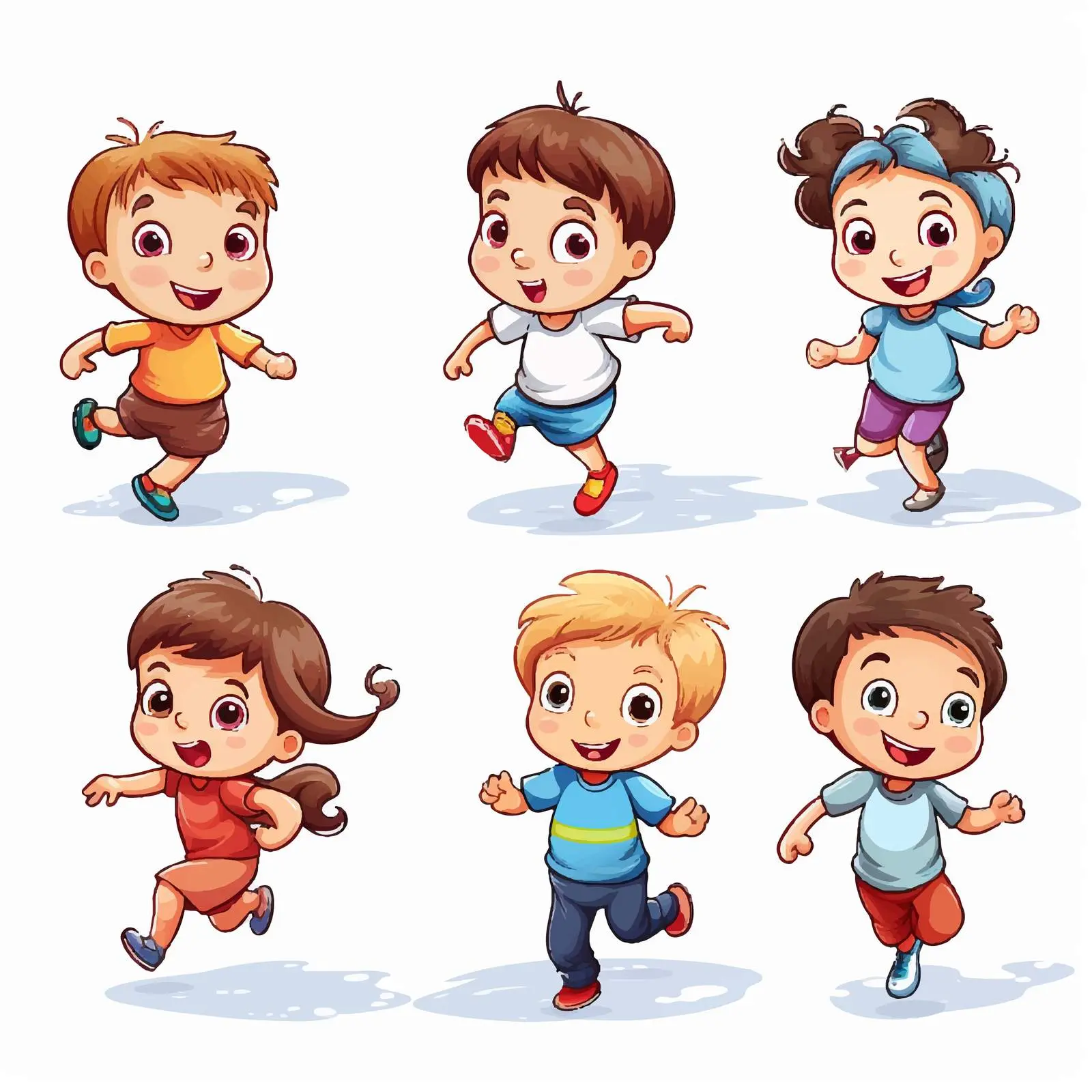 Cartoon Illustration of Kids Playing Together — free download from Dotvec