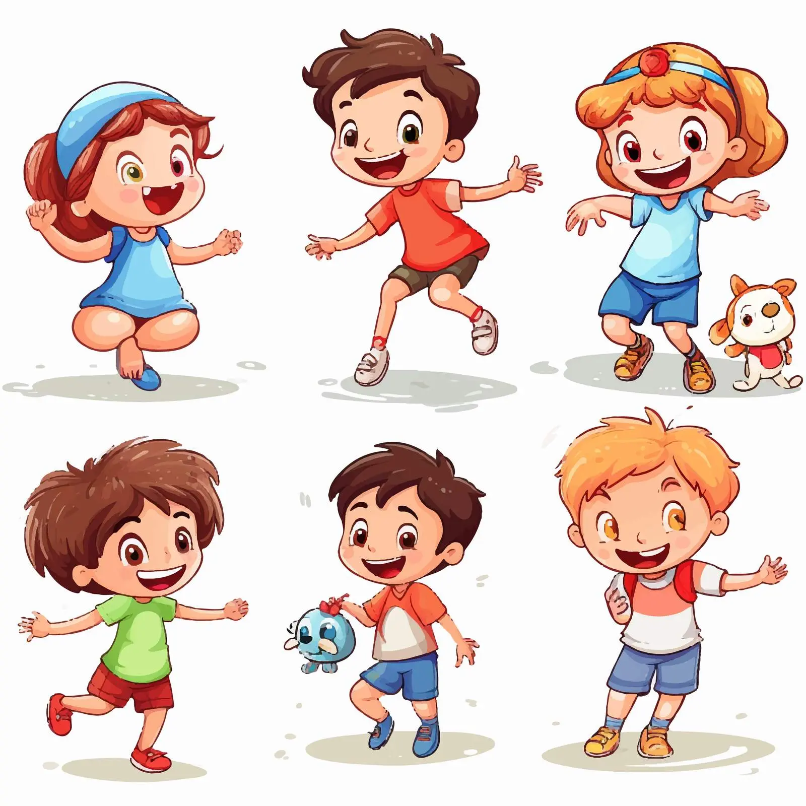 Kids Playing Vector Illustration — free download from Dotvec