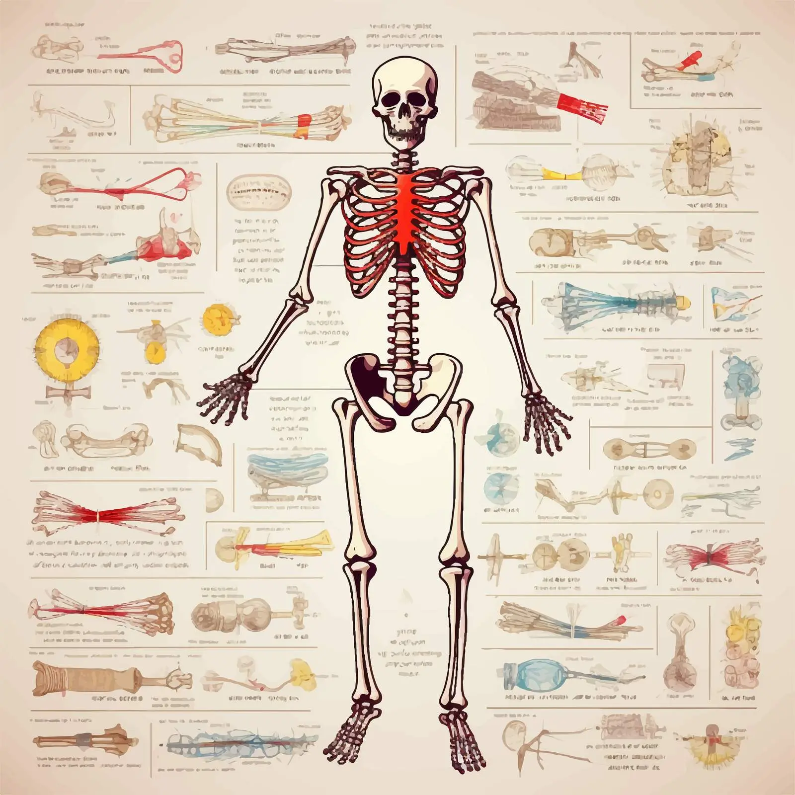 Labeled Skeletal System Vector Illustration — free download from Dotvec