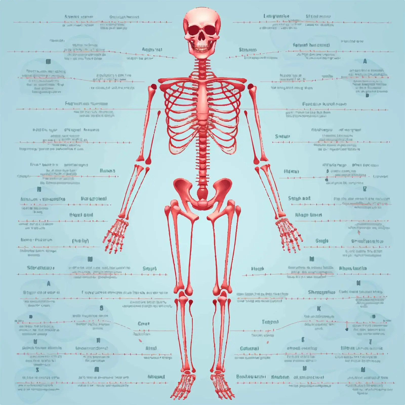 Labeled Skeletal System Vector Illustration — free download from Dotvec