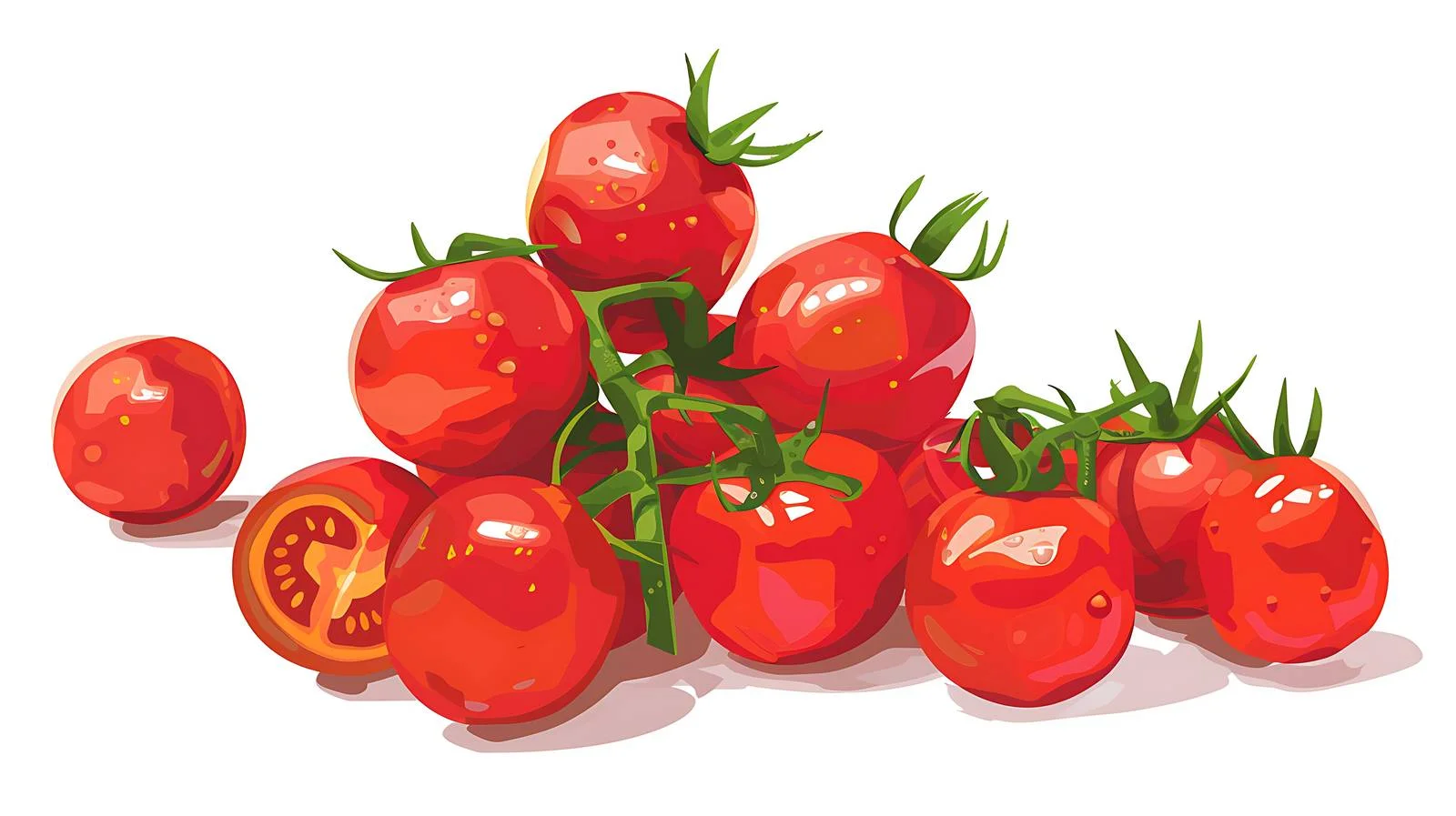 Small Tomatoes on White Background — free download from Dotvec