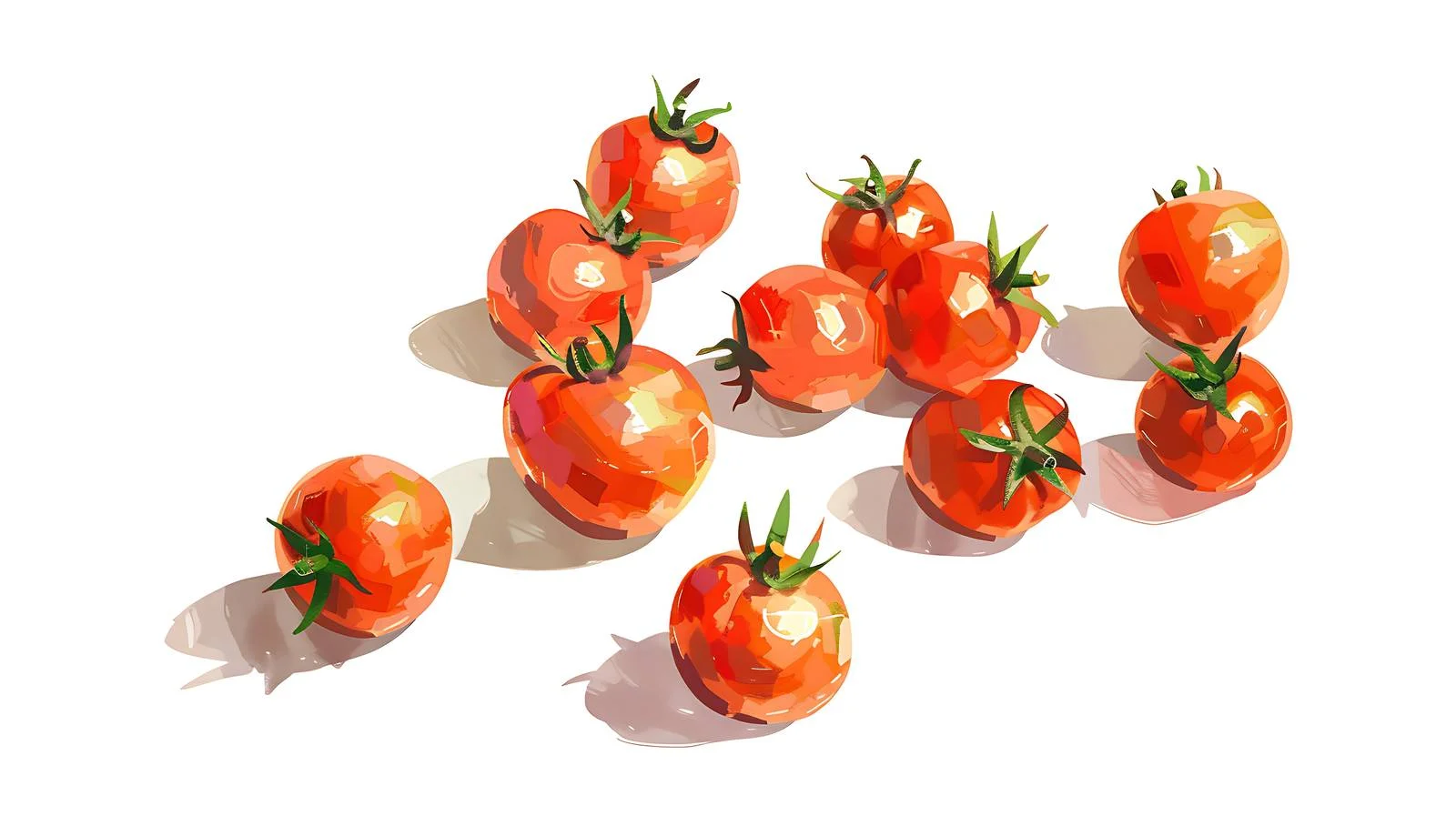 Fresh Small Tomatoes on White Background — free download from Dotvec